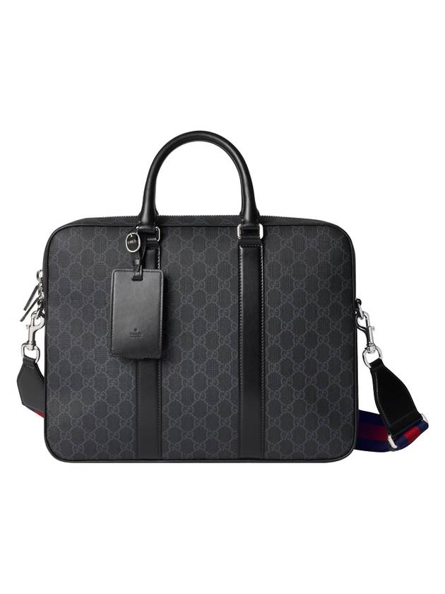 Luxury Gucci Trending 2025 GG Web Strap Brief Case Black
