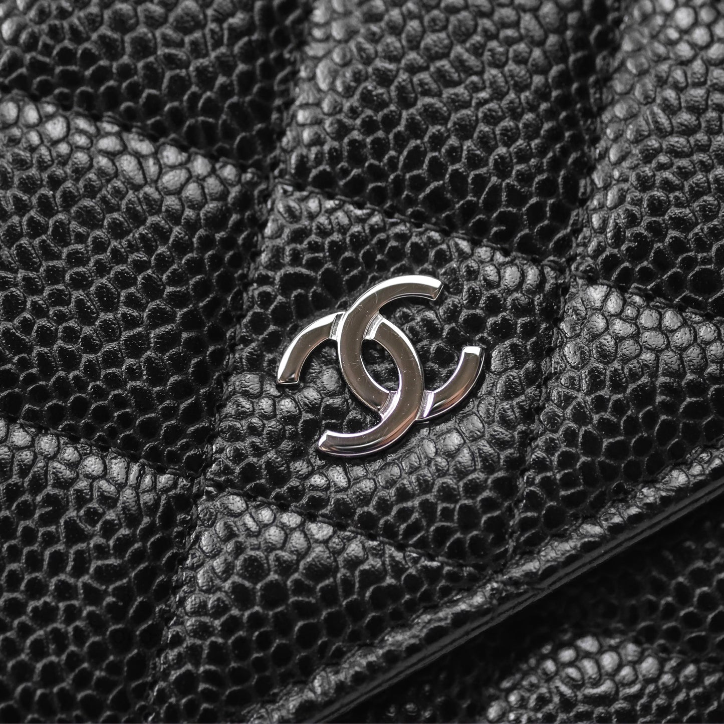 Chanel Quilted Classic Wallet on Chain WOC Black Caviar Silver Hardware