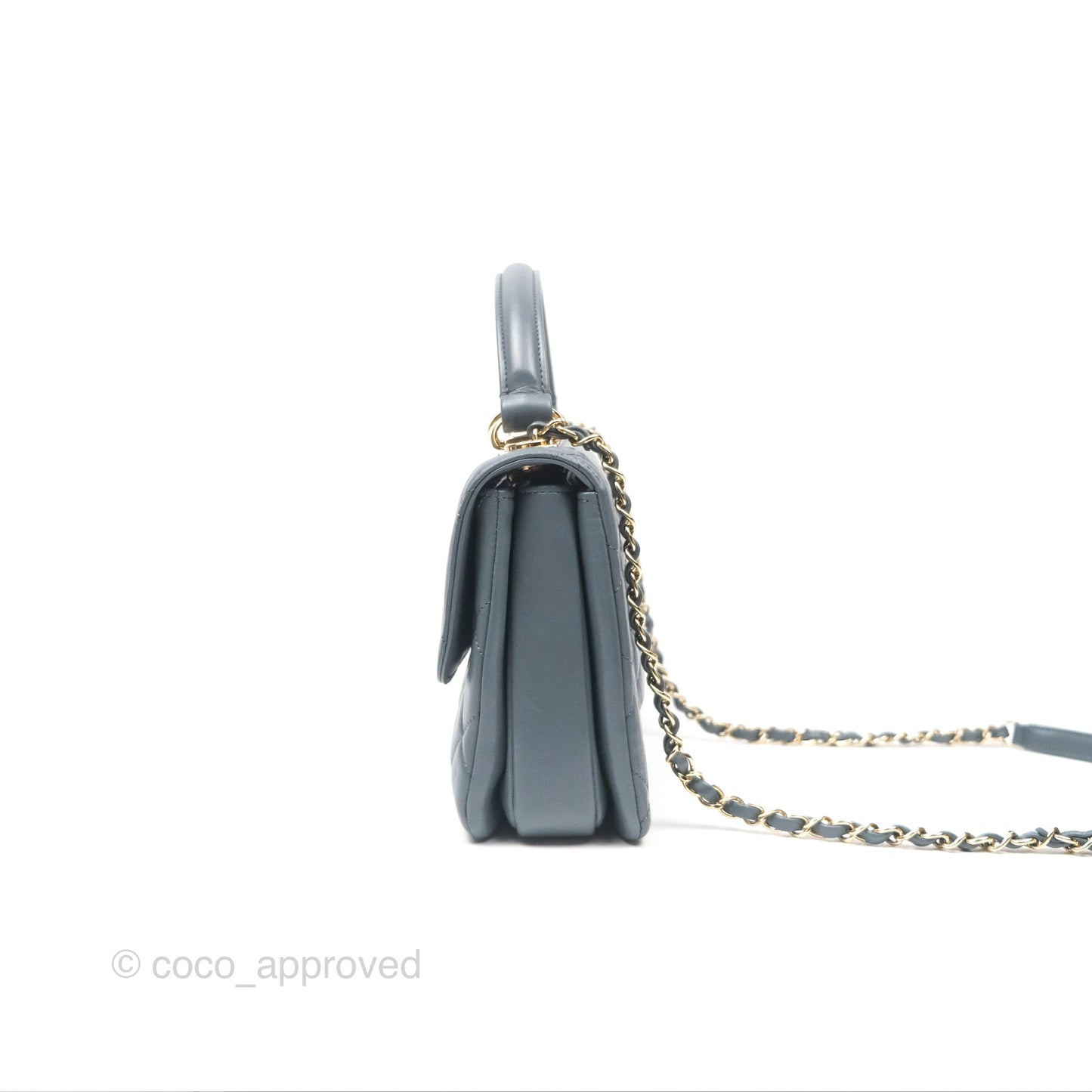 Chanel Small Trendy CC Grey Blue Lambskin Gold Hardware