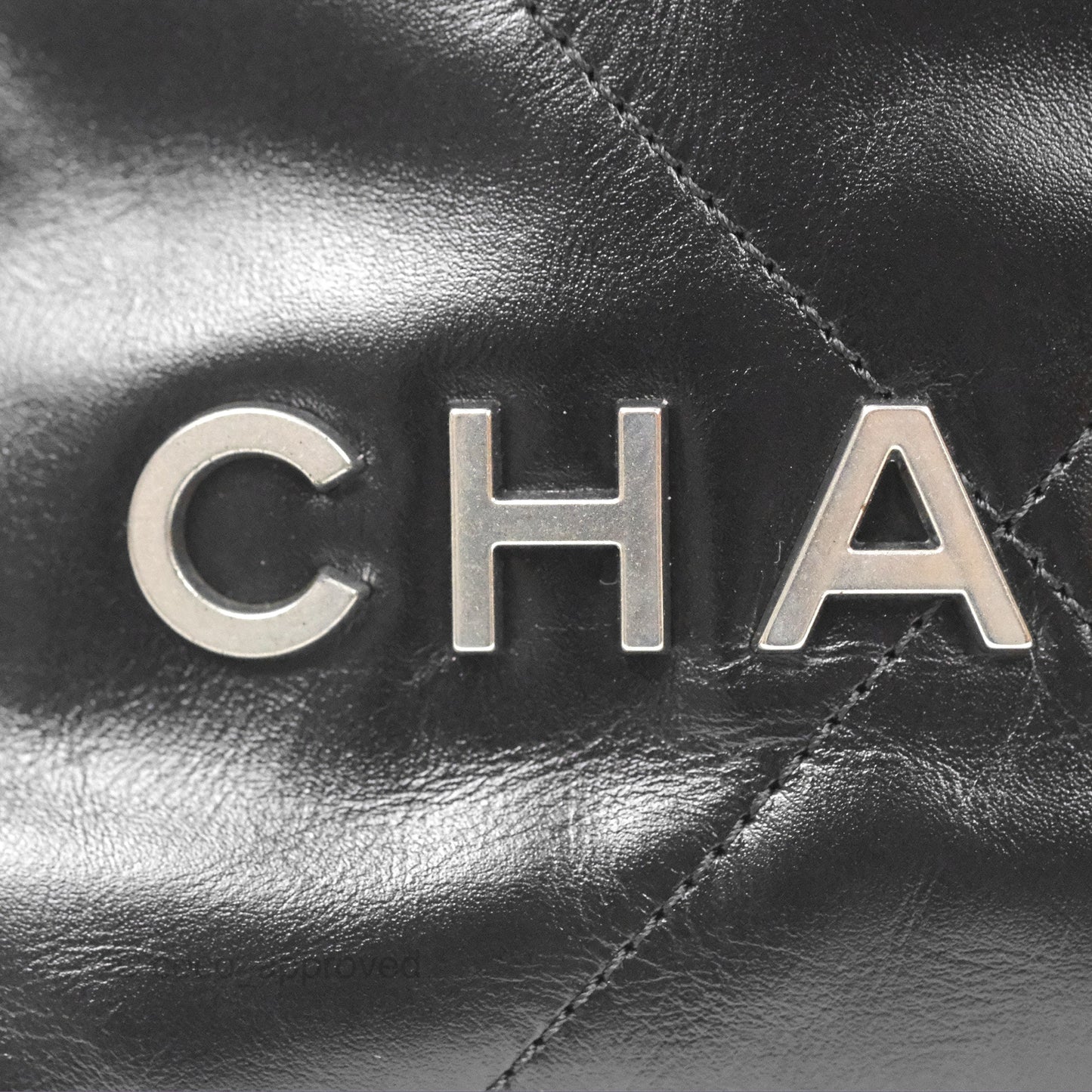 Chanel 22 Mini Bag Black Shiny Crumpled Calfskin Matte Silver Hardware