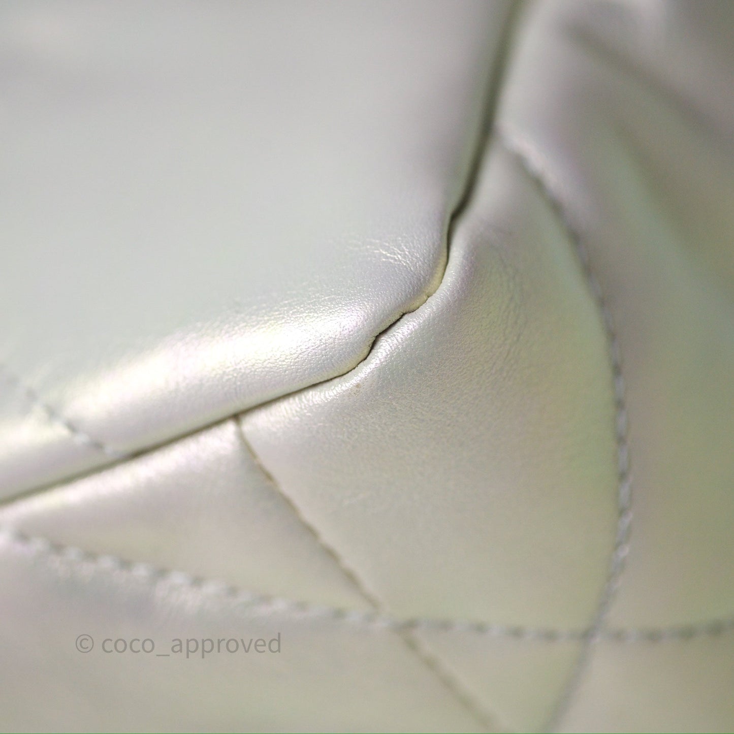 Chanel 19 Small Iridescent White Mixed Hardware