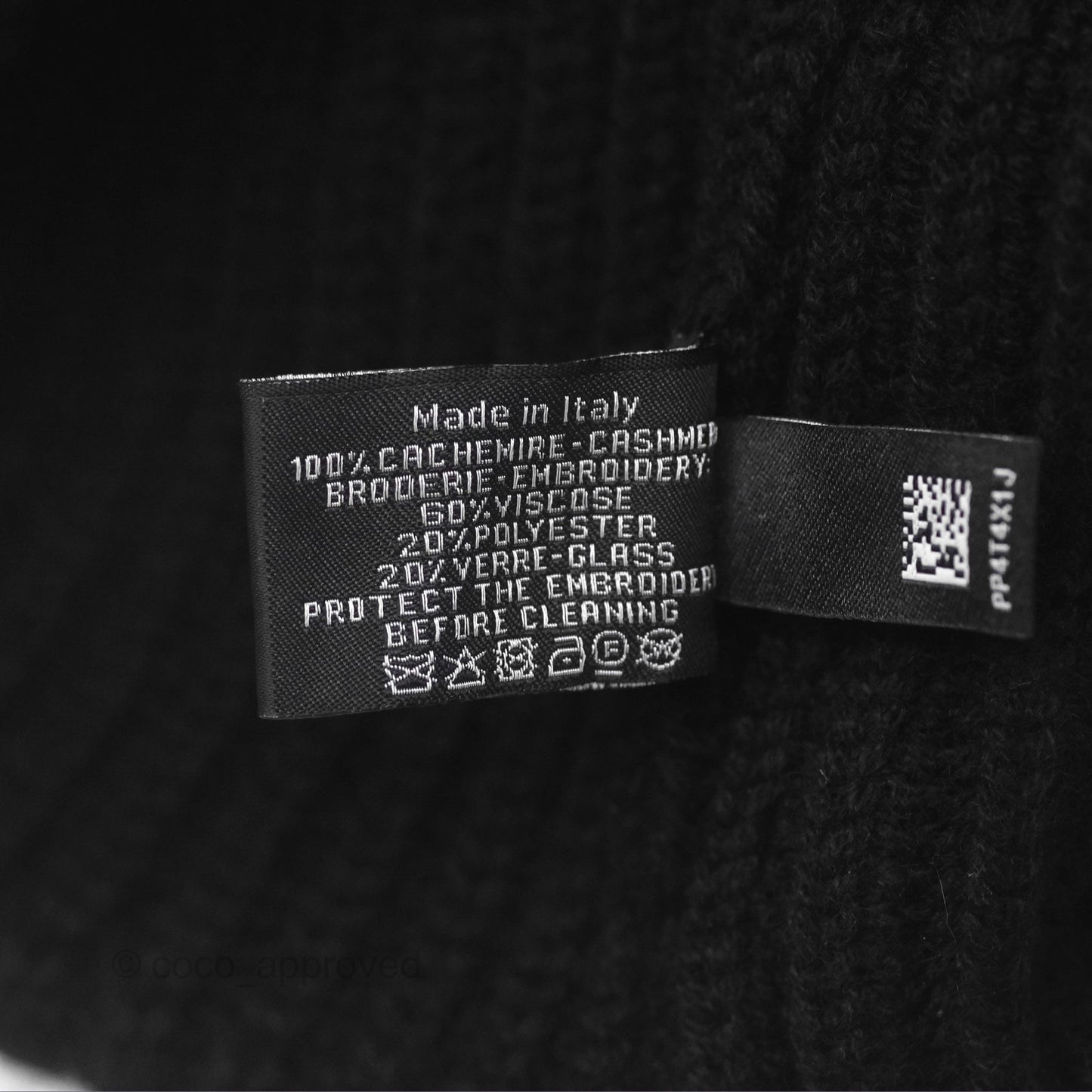 Chanel Sequin Logo Cashmere Beanie Black