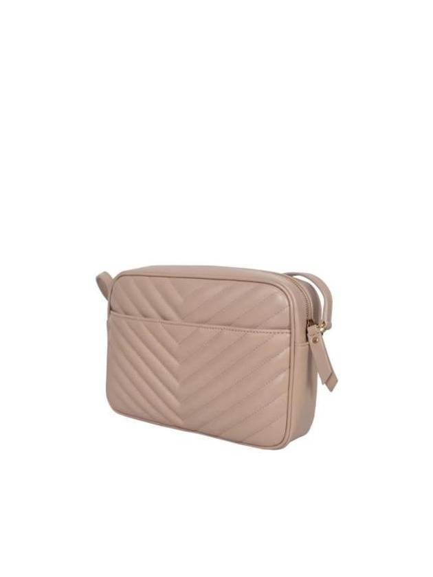 Luxury Saint Laurent Lou Logo Quilting Cross Bag Beige