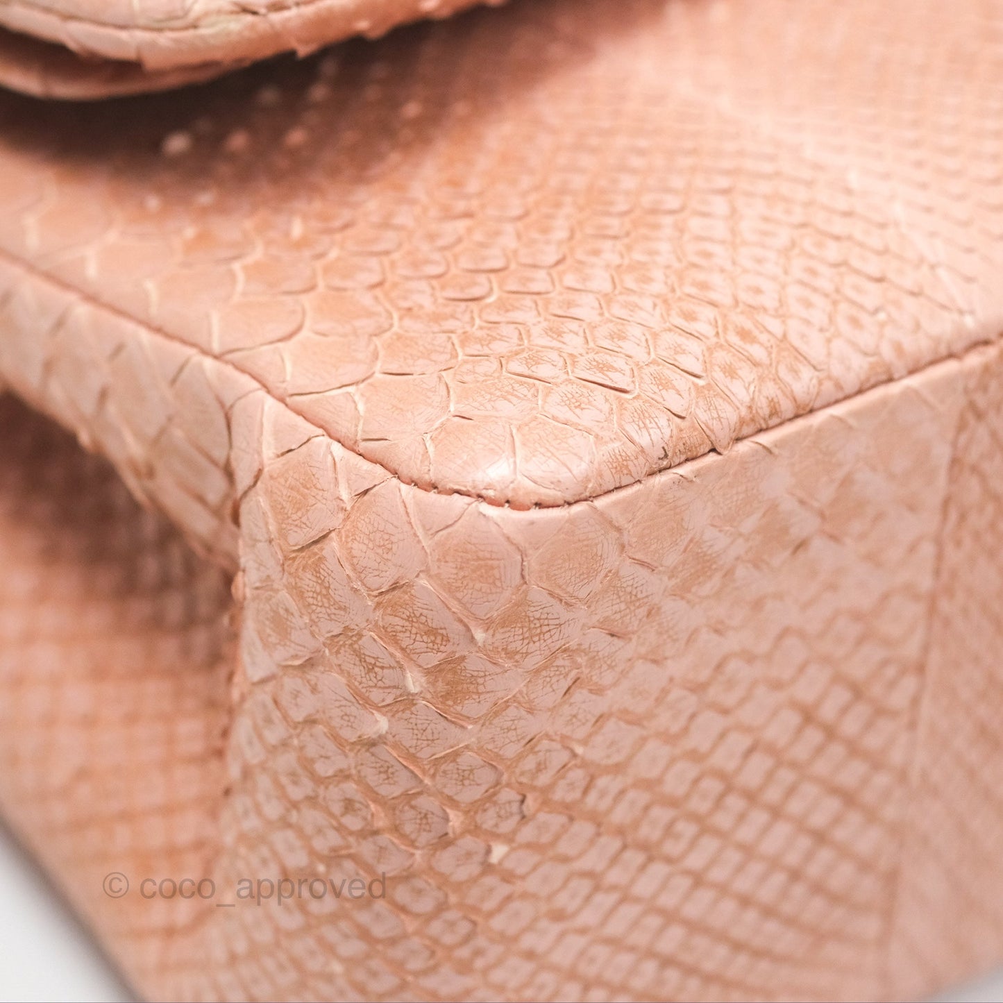 Chanel Jumbo Double Flap Python Pink Gold Hardware