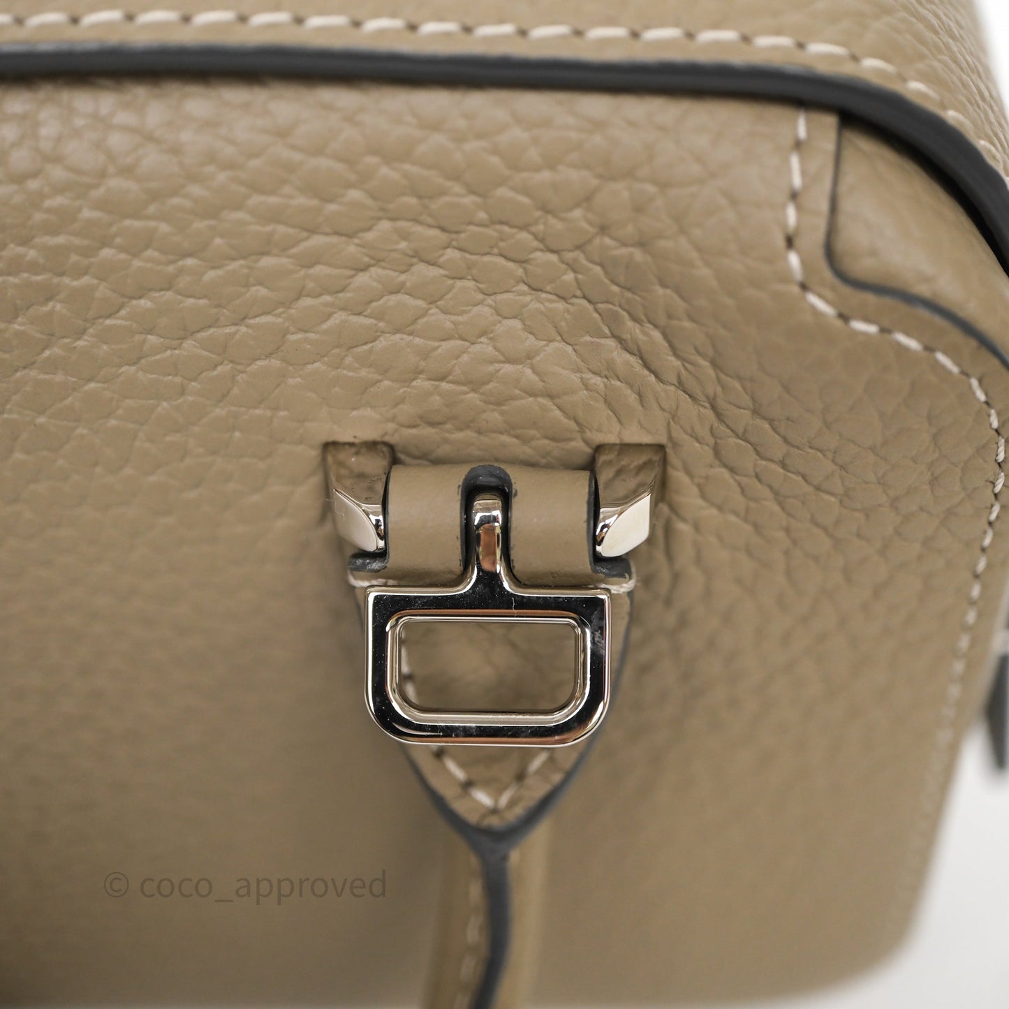 Delvaux Cool Box Nano Ivory Taurillon Soft Grained Calfskin Palladium Hardware