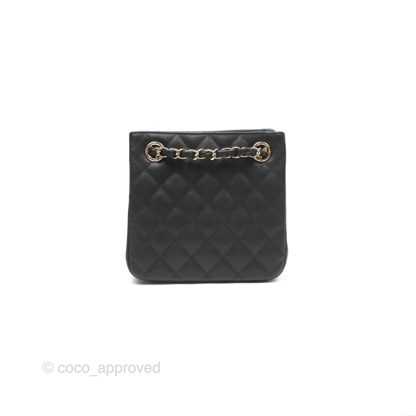 Chanel Mini Bucket Tote Black Caviar Gold Hardware 22S