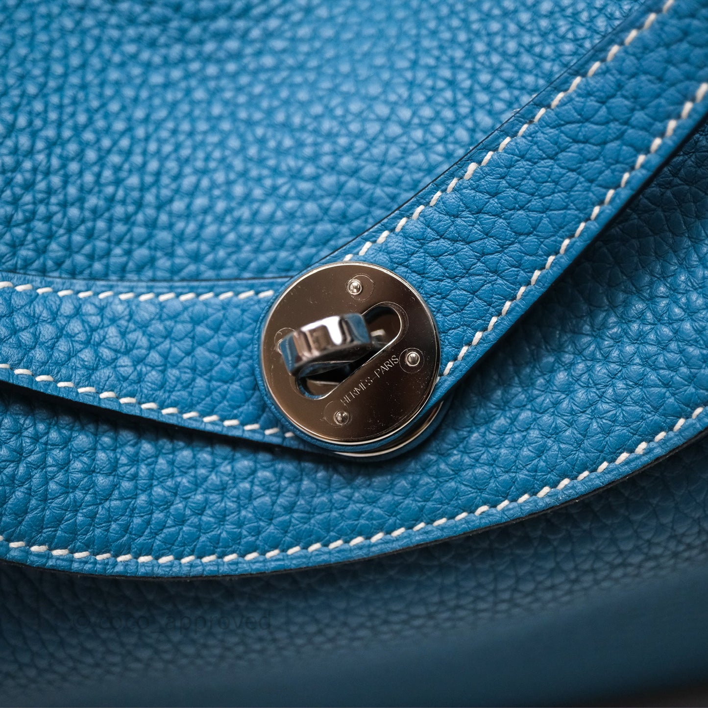 Hermès Lindy 30 Bleu Jean 75 Clemence Palladium Hardware