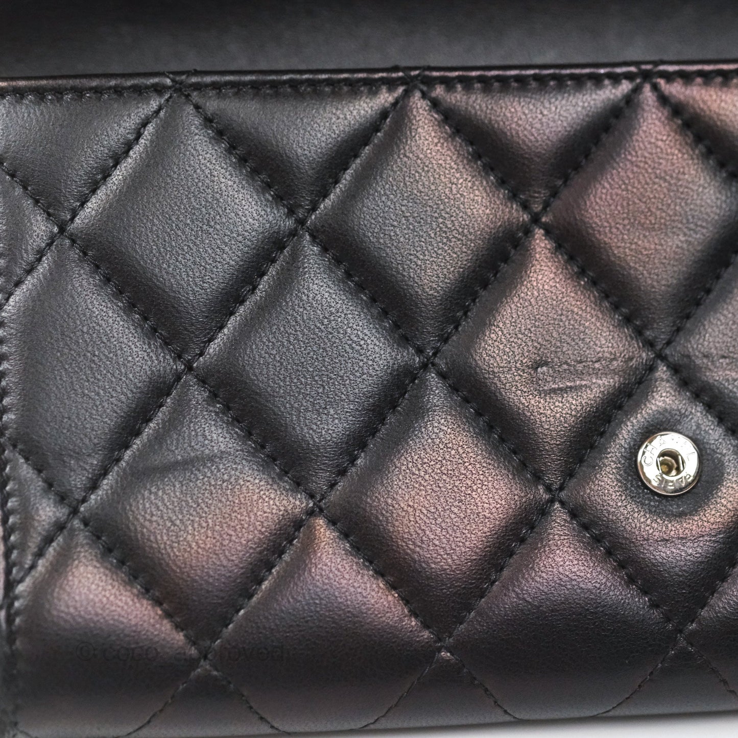 Chanel Quilted Classic Zip Long Wallet Black Lambskin Silver Hardware