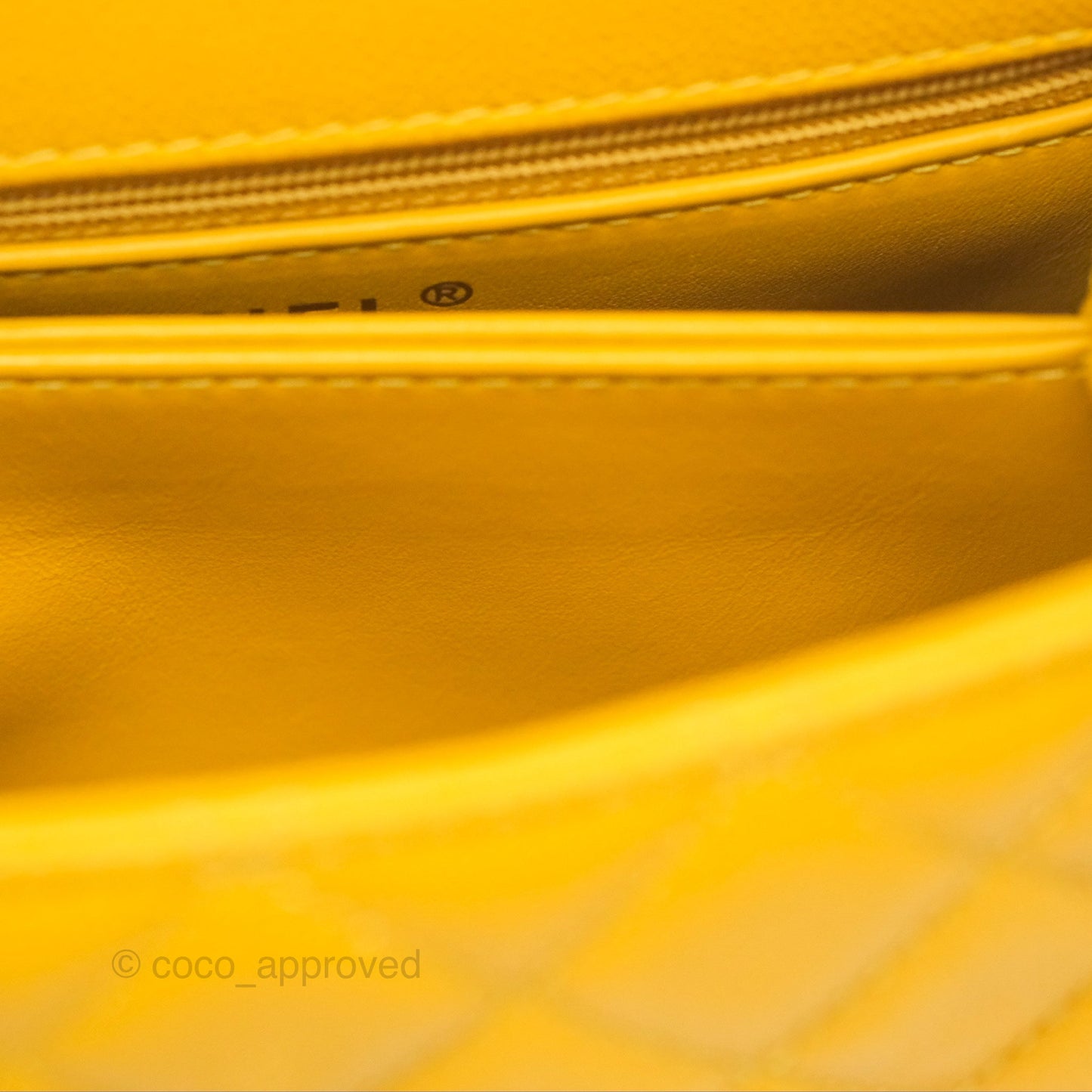 Chanel Small Coco Handle Mustard Yellow Caviar Gold Hardware