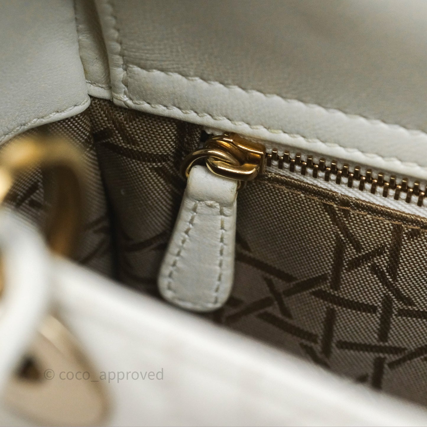 Christian Dior Small Lady Dior My ABCDior Bag Latte Cannage Lambskin