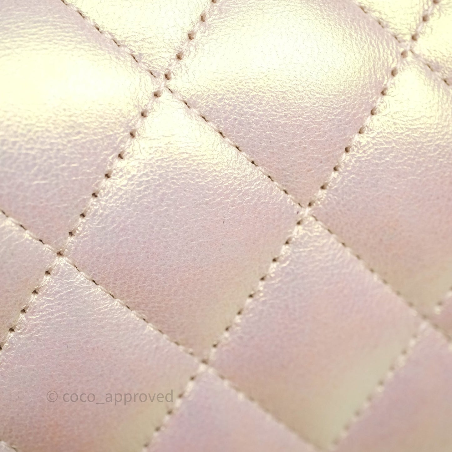 Chanel Classic Medium Double Flap Iridescent Beige Gold Hardware 21S