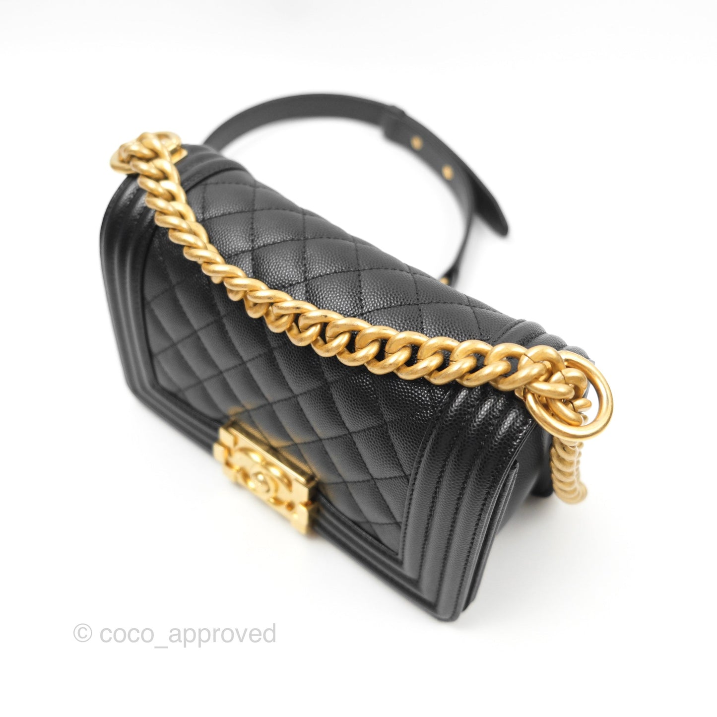 Chanel Small Boy Black Caviar Gold Hardware