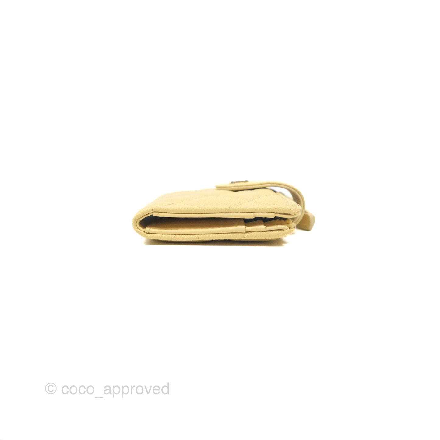 Chanel Classic Double Zip Card Case Yellow Caviar Gold Hardware