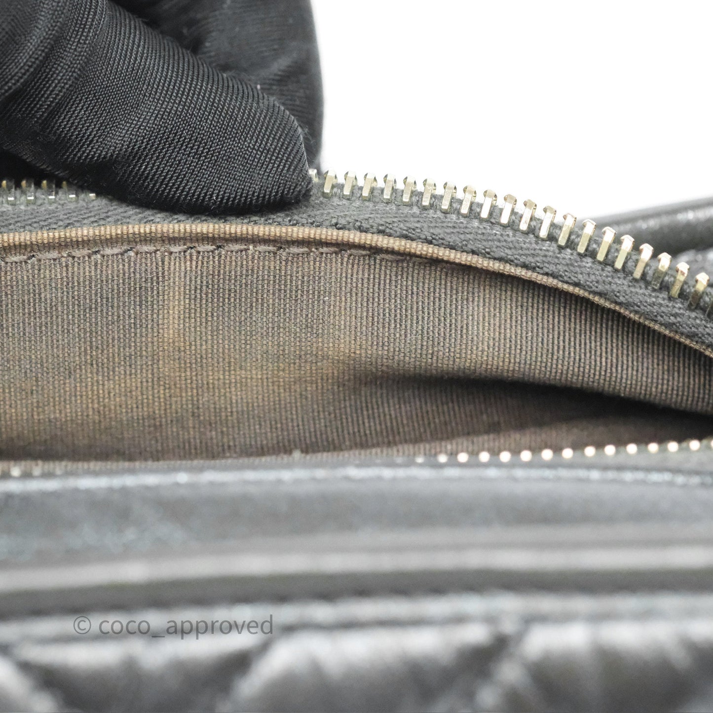 Chanel Small Gabrielle Hobo Chevron Iridescent Grey Aged Calfskin