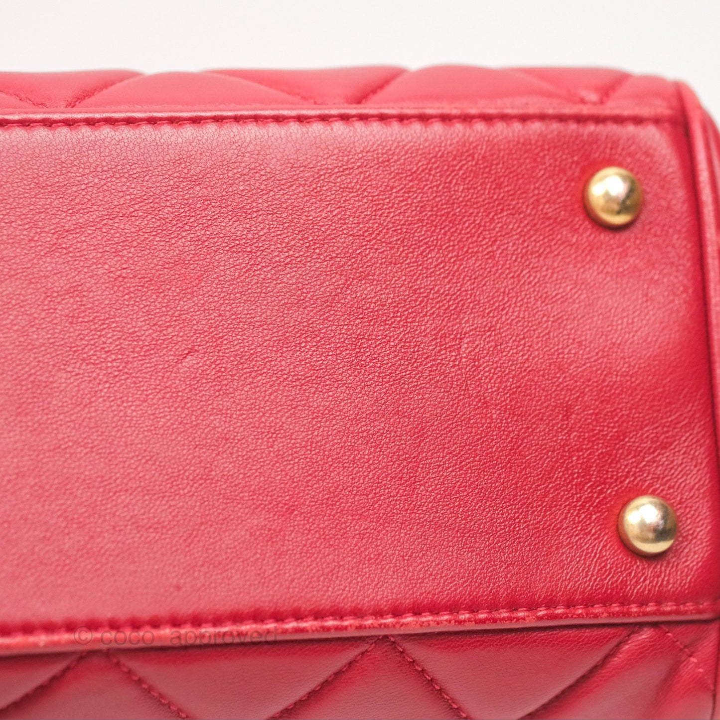 Chanel Tote Bag Red Lambskin Aged Gold Hardware