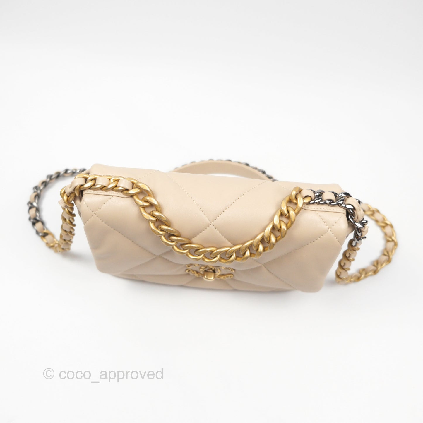 Chanel 19 Small Beige Lambskin Mixed Hardware