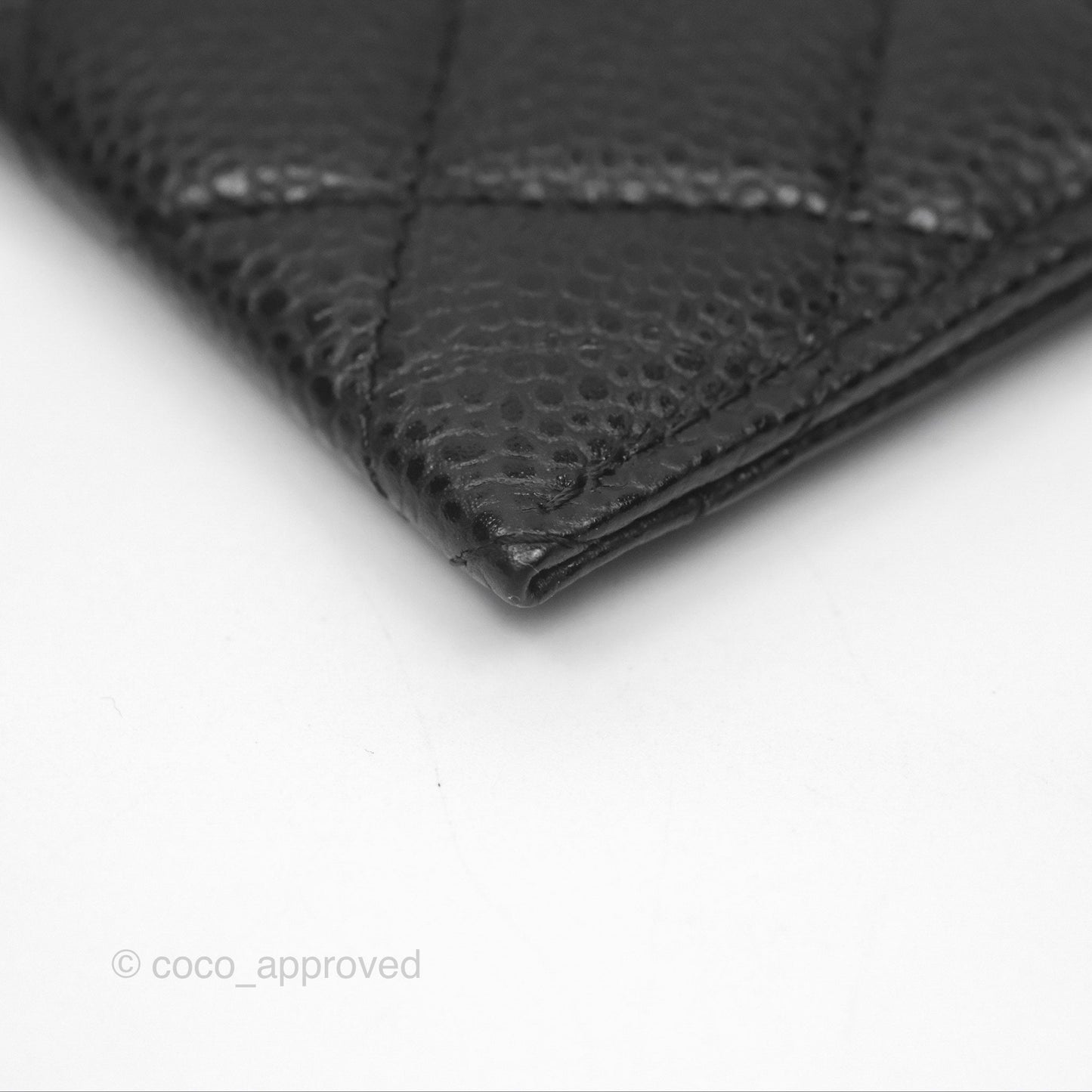 Chanel Classic Flat Card Holder Black Caviar Gold Hardware