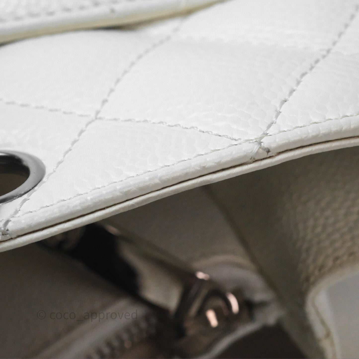 Chanel GST White Caviar Silver Hardware