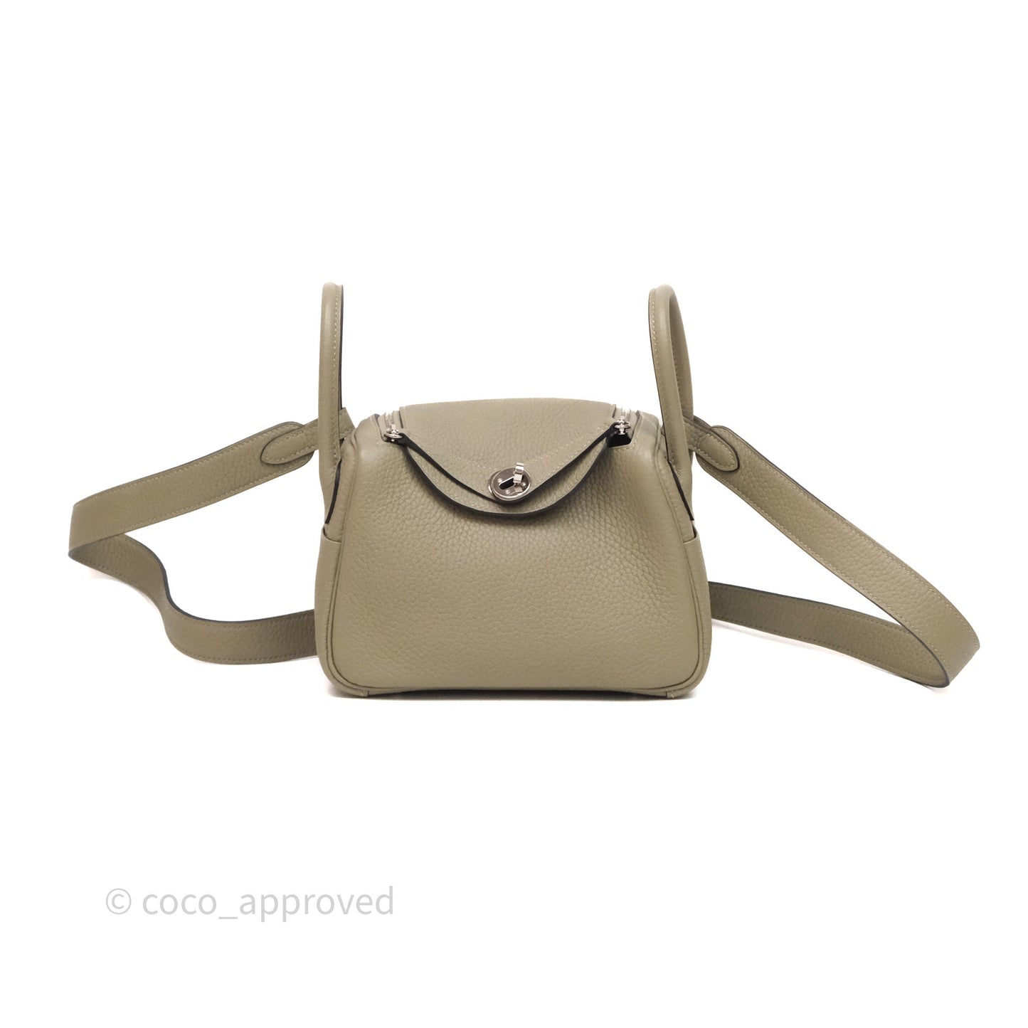 Hermès Mini Lindy 20 Sauge Q1 Clemence Palladium Hardware