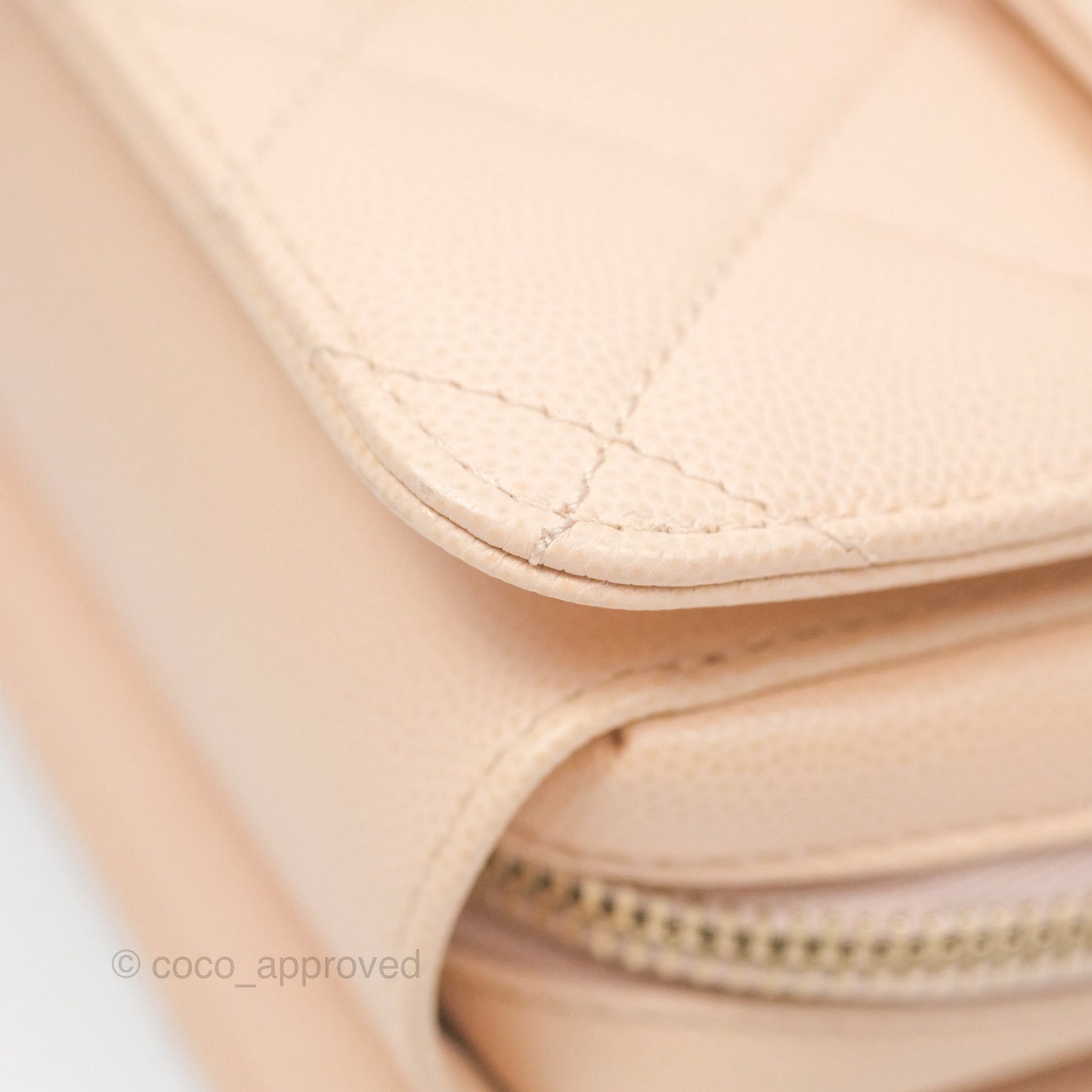 Chanel Quilted Small Like The Wallet Flap Light Beige Pink Caviar Light Gold Hardware 22C