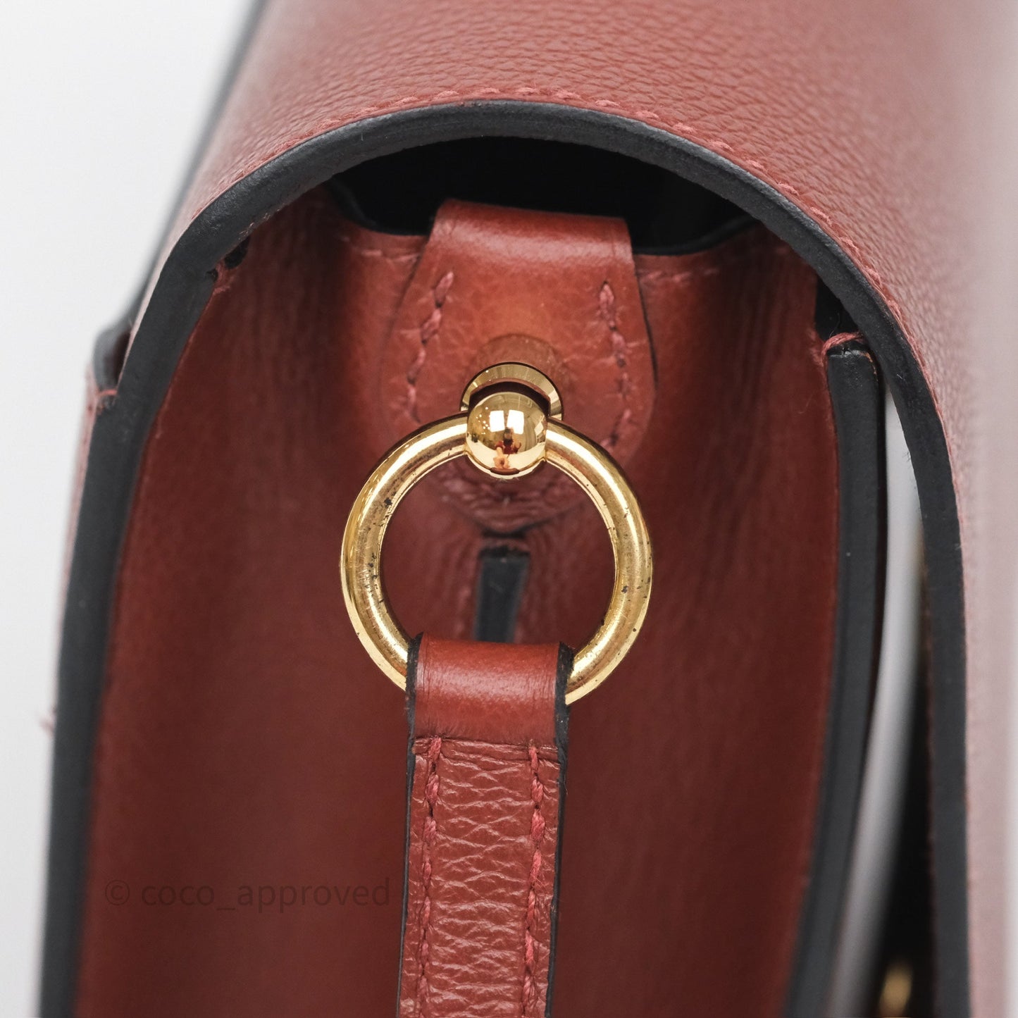 Hermès Mini Roulis Rouge H 55 Evercolor Gold Hardware