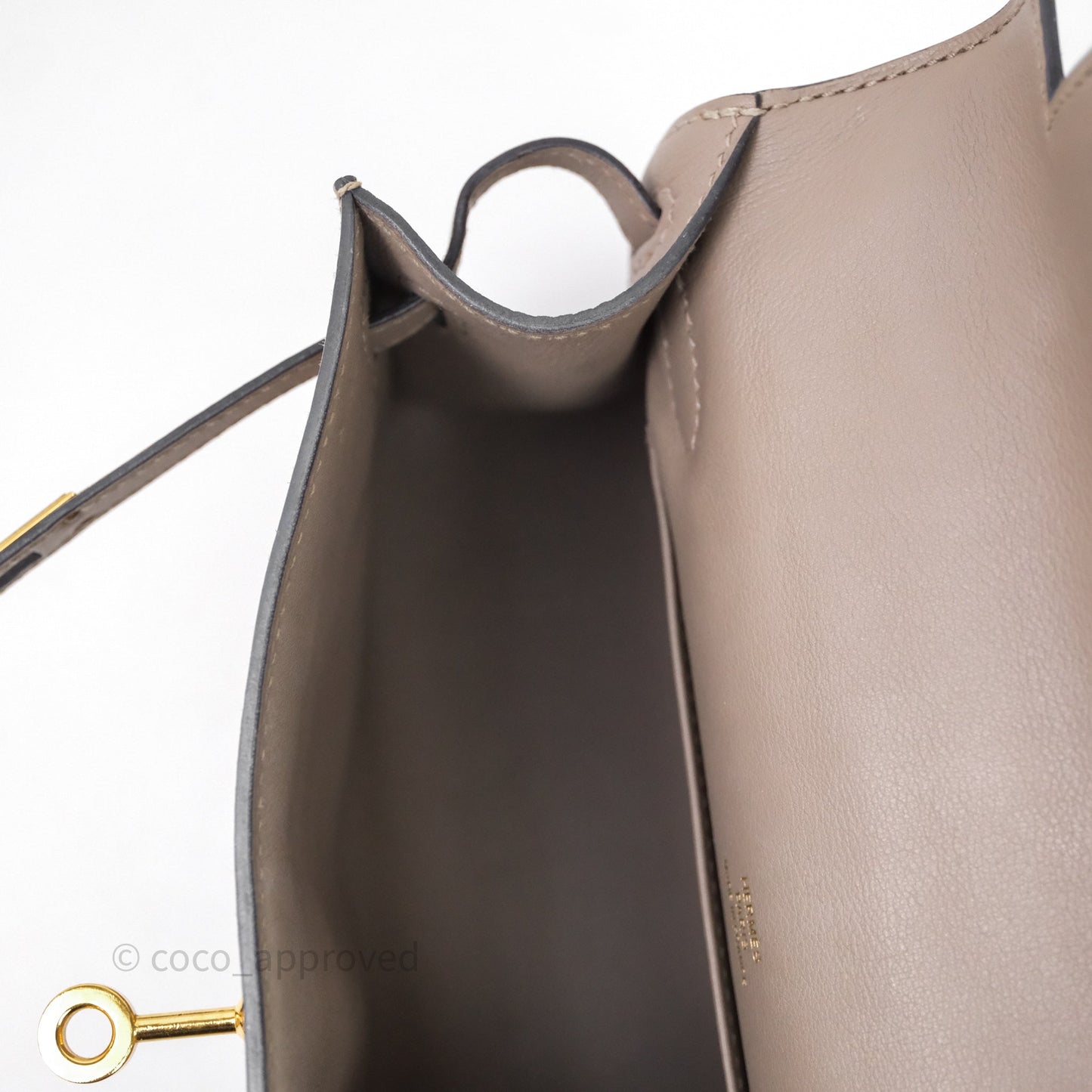 Hermès Kelly Pochette Gris Asphalte M8 Swift Gold Hardware