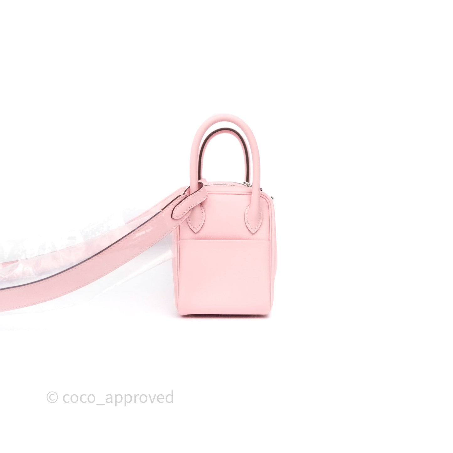 Hermès Mini Lindy II 20 Rose Sakura 3Q Swift Palladium Hardware