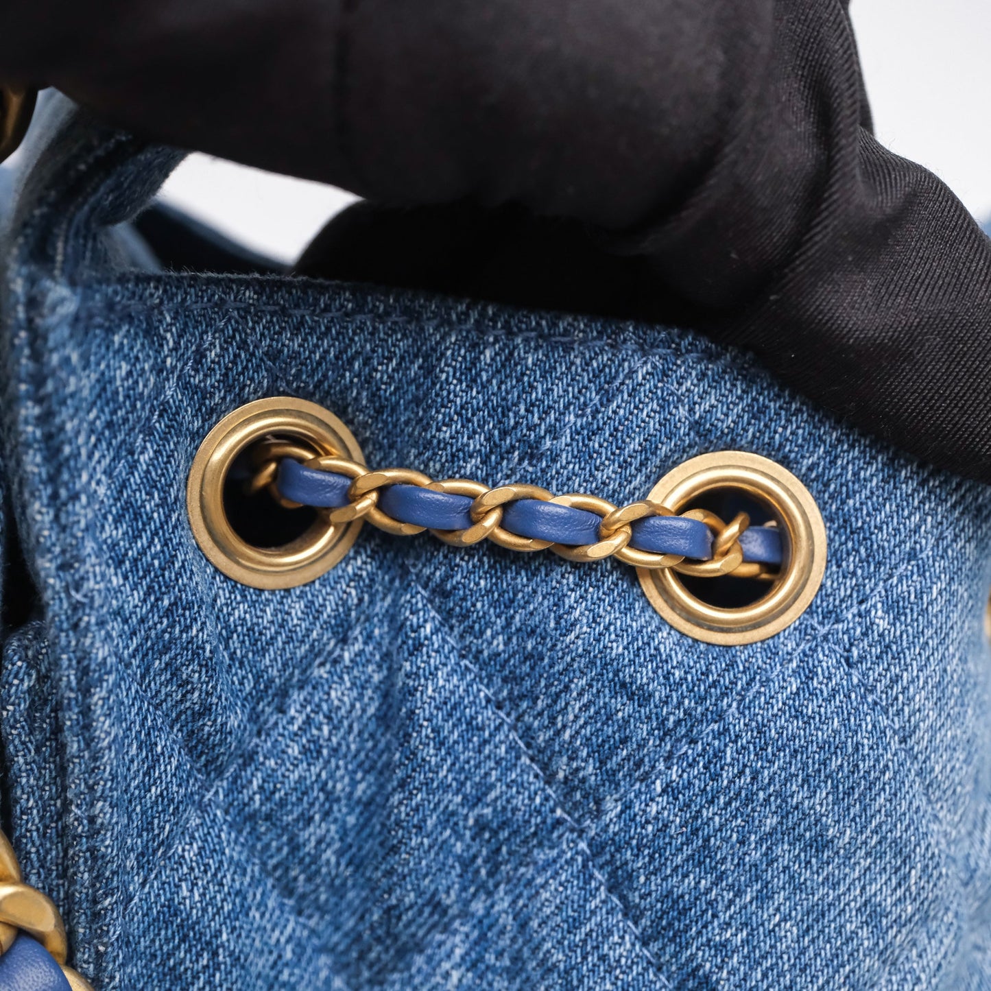 Chanel 25 Mini Washed Denim Aged Gold Hardware
