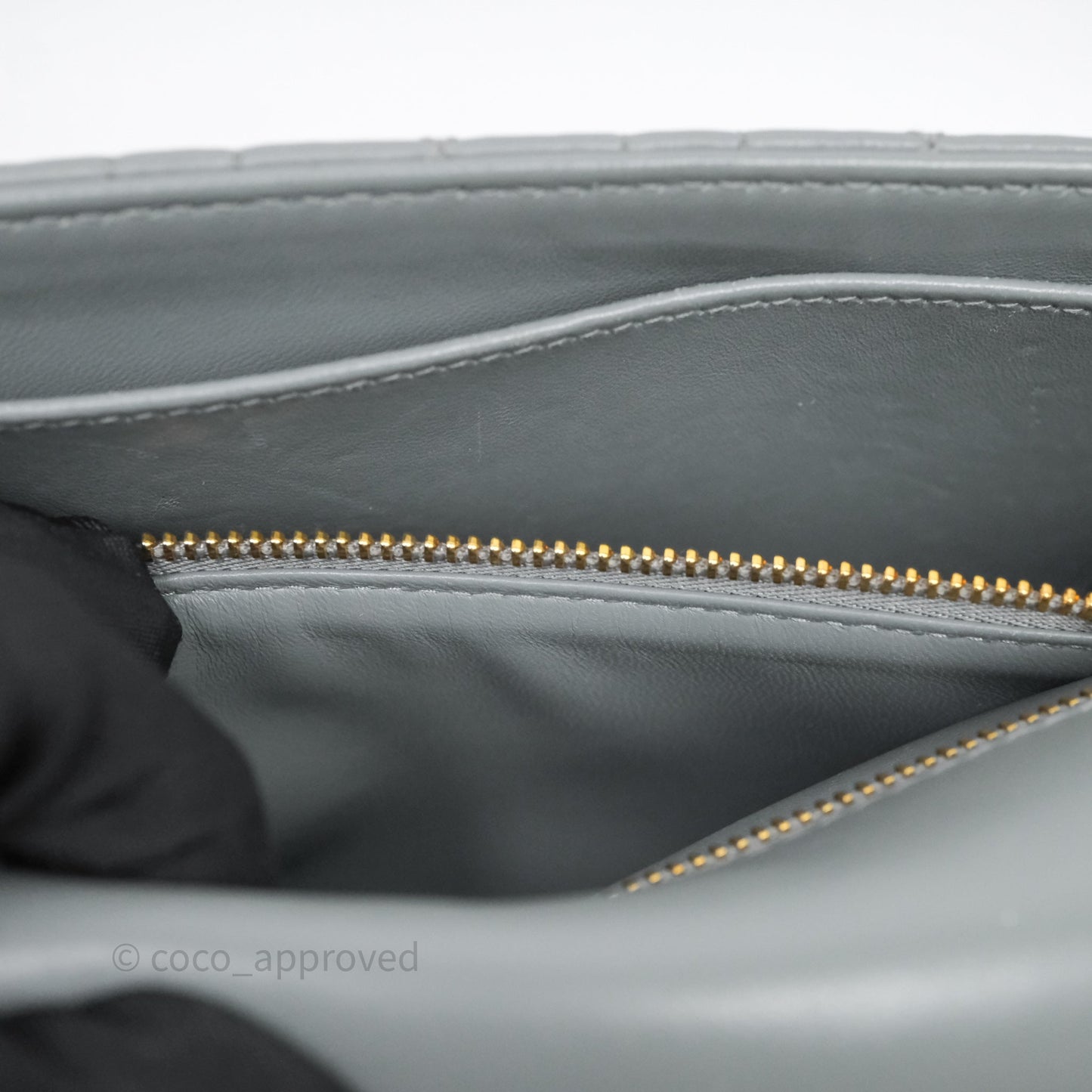 Christian Dior Small Caro Bag Stone Gray Supple Cannage Calfskin