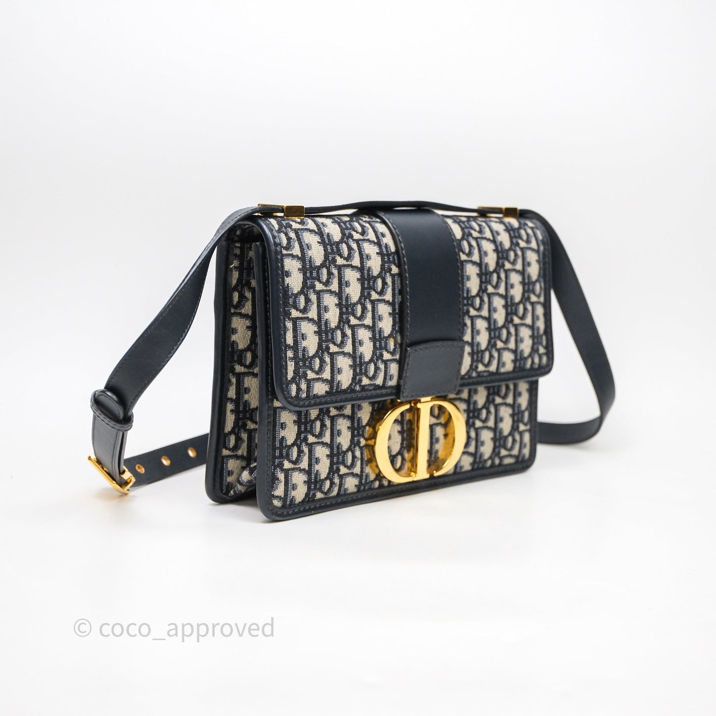 Christian Dior Small 30 Montaigne Bag Blue Dior Oblique Jacquard