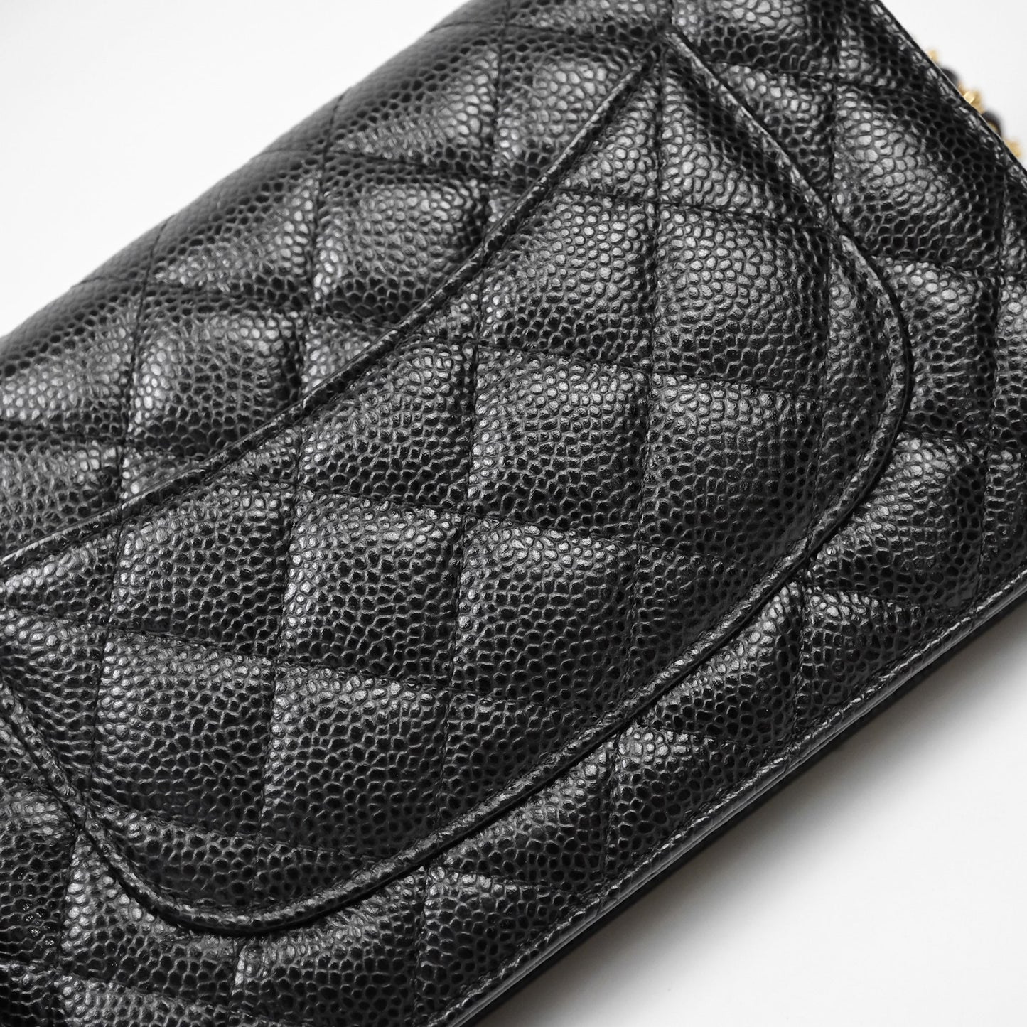 Chanel Quilted WOC Black Caviar Gold Hardware