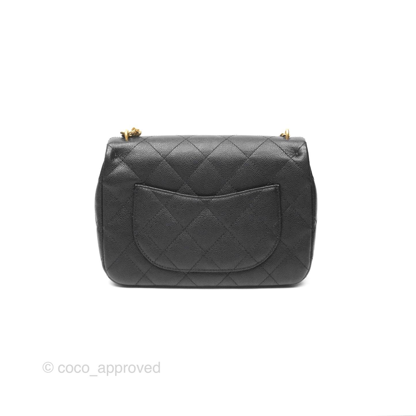 Chanel Large Flap Bag Heart Adjustable Chain Black Caviar Aged Gold Hardware