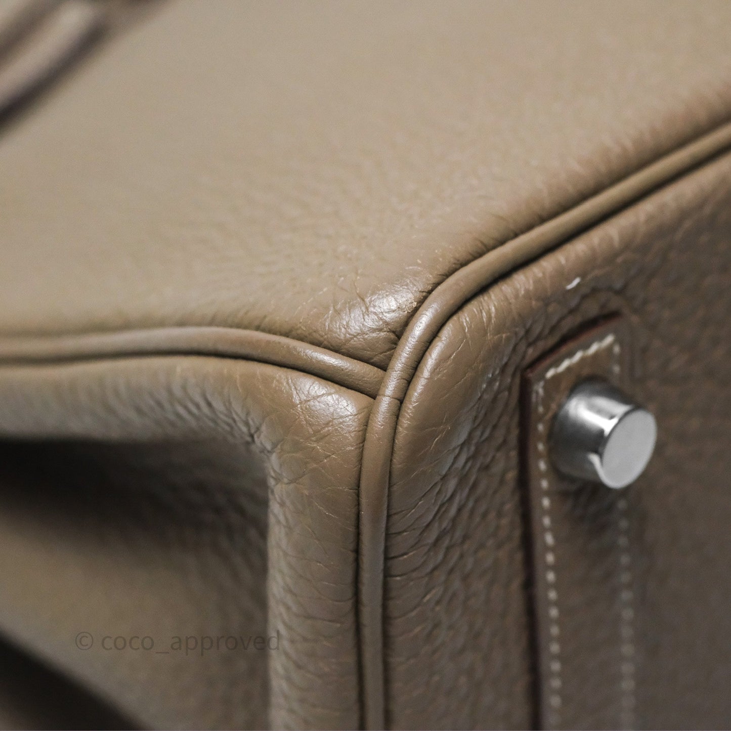 Hermes Birkin 25 Retourne Etoupe 18 Clemence Palladium Hardware