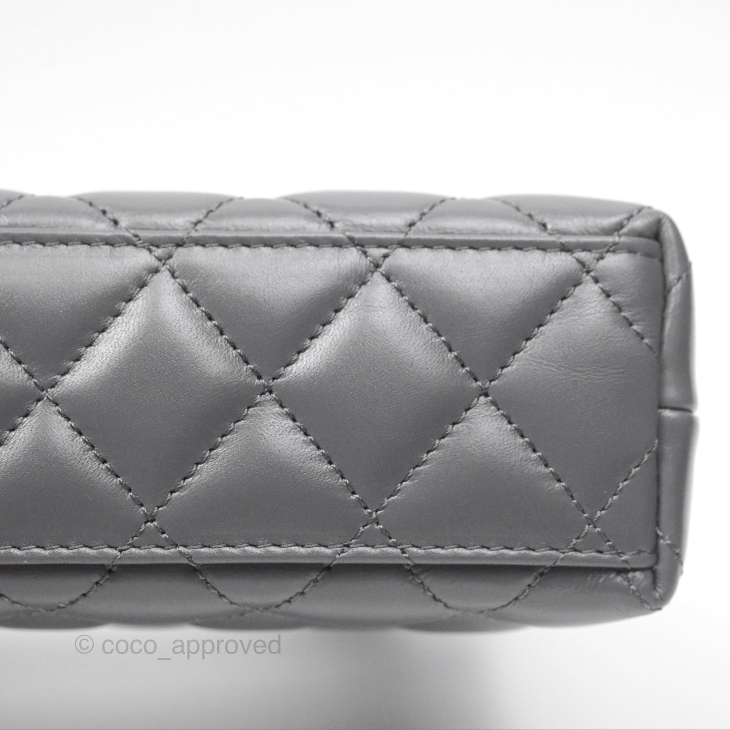 Chanel Kelly Bag Quilted Grey Shiny Calfskin Aged Gold Hardware
