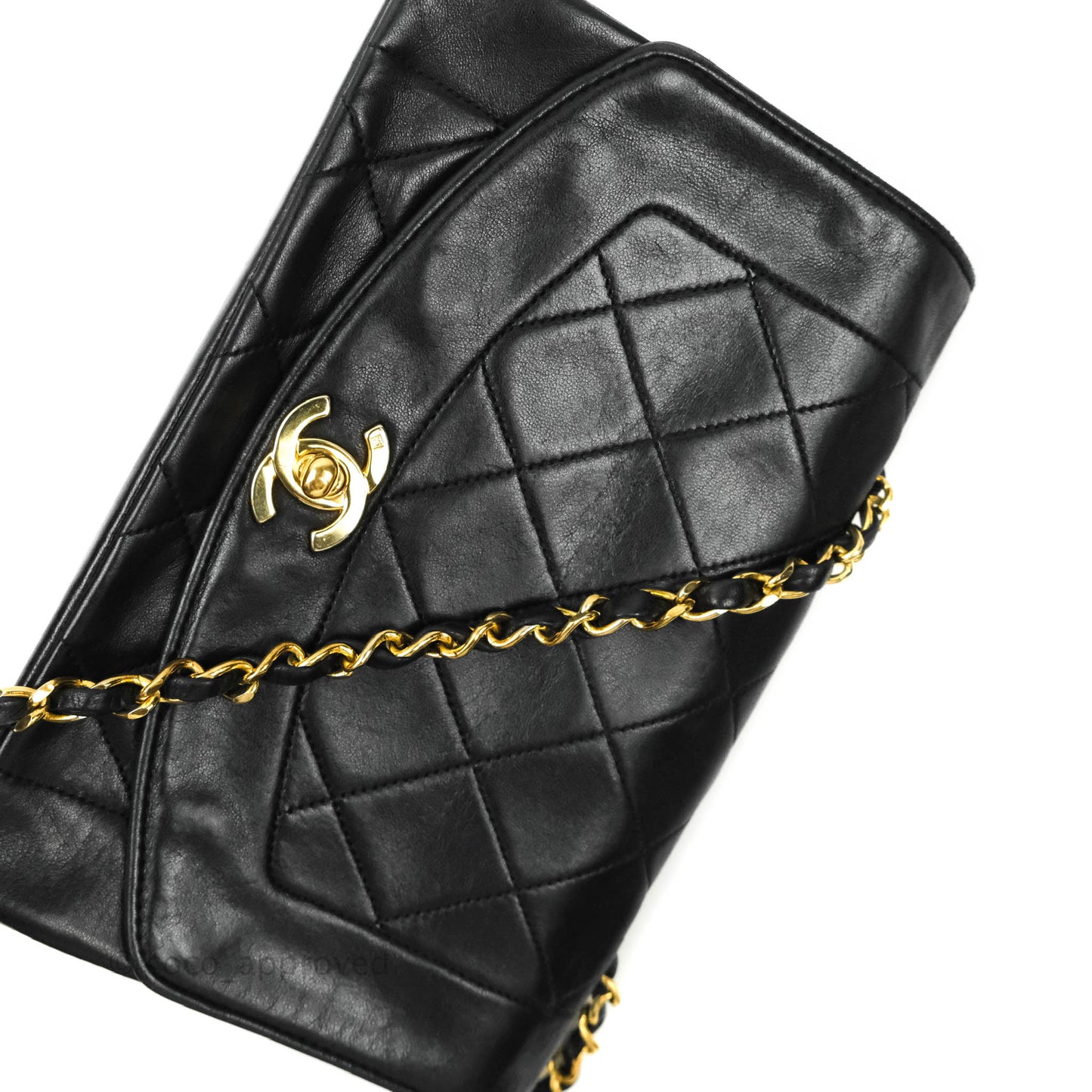 Chanel Black Quilted Lambskin Small Vintage Classic Diana Flap Bag