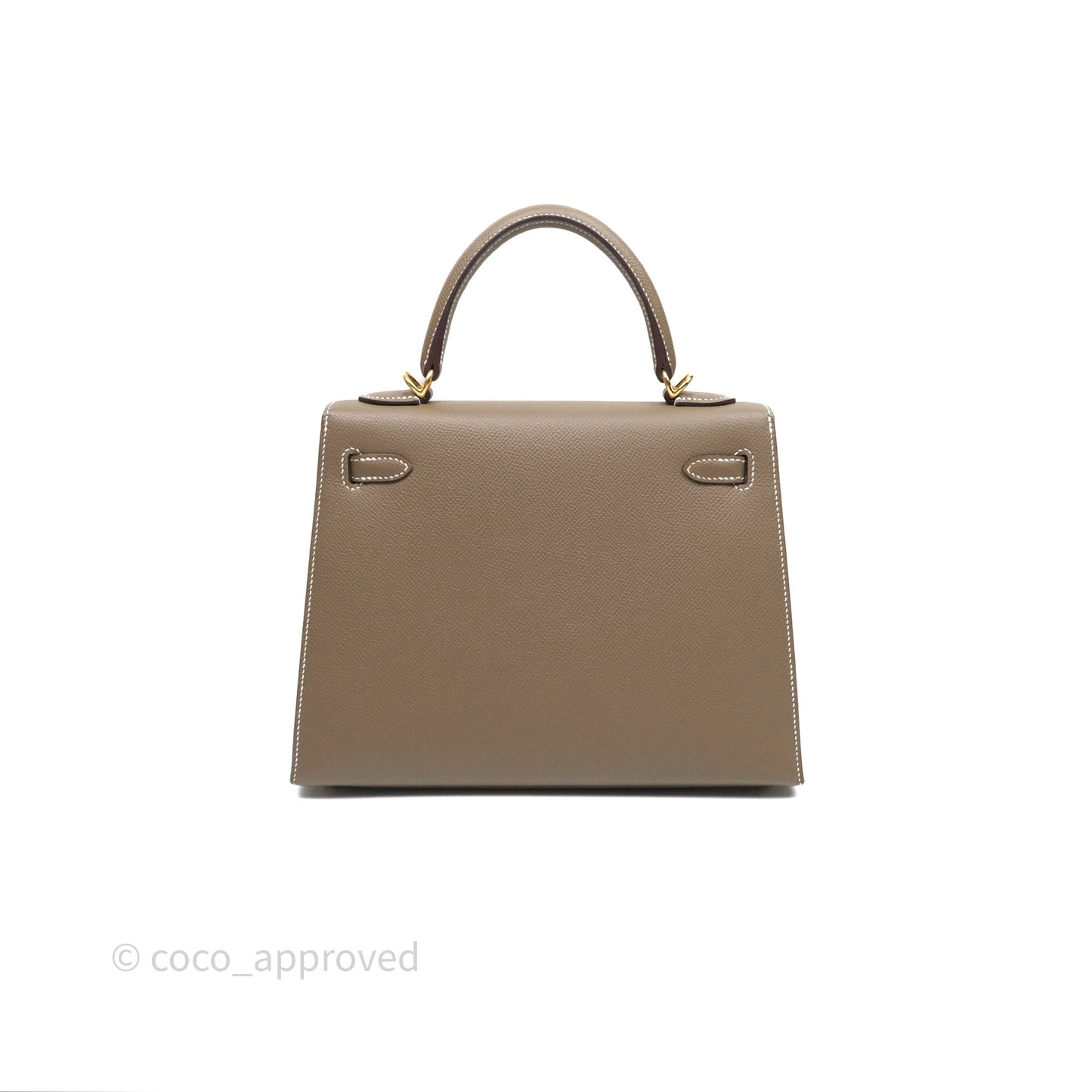 Hermès Kelly 25 Sellier Etoupe Epsom Gold Hardware