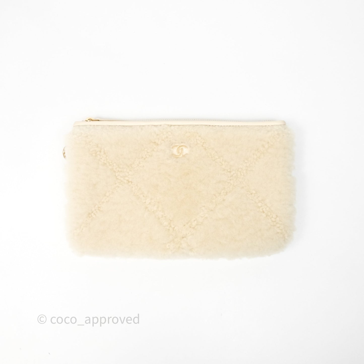 Chanel Small 22 Bag Ecru Shearling Aged Gold Hardware