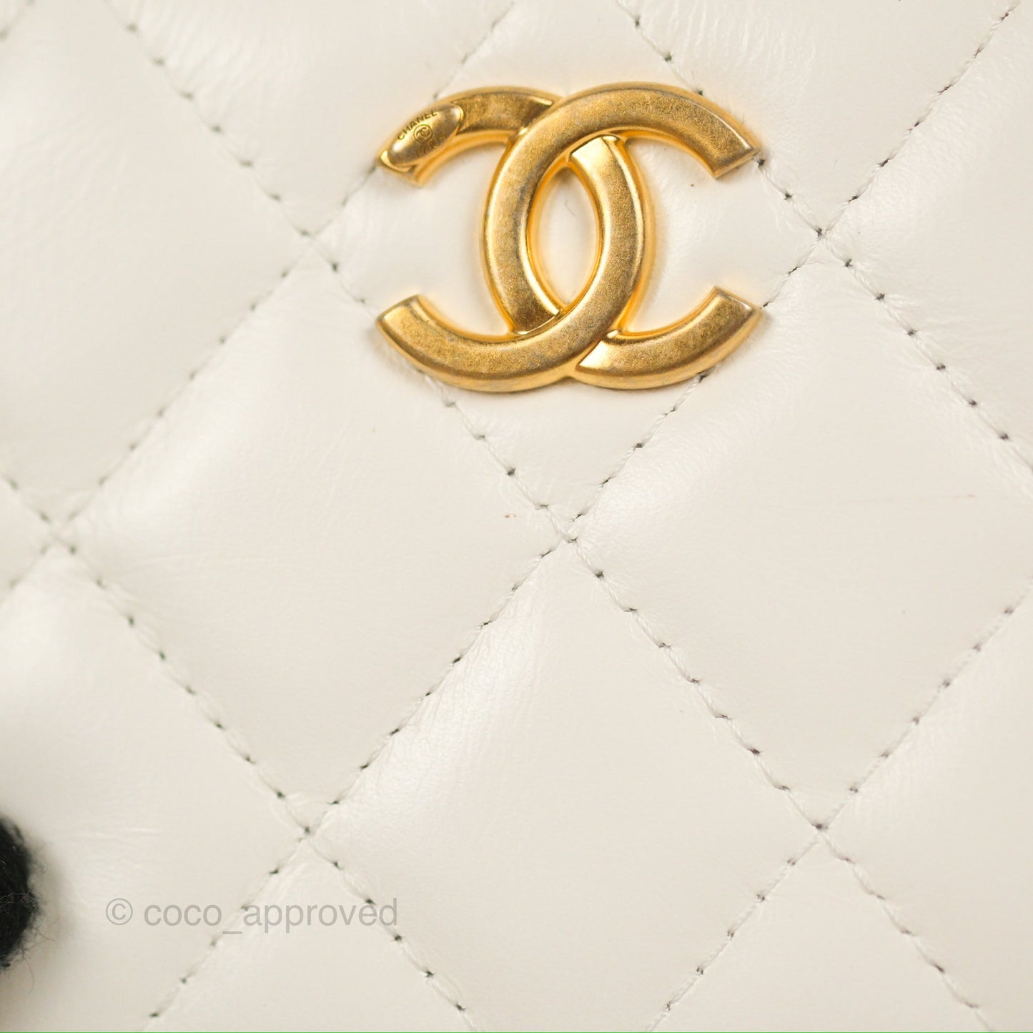 Chanel Rainbow Top Handle Vanity White Glazed Lambskin 23P
