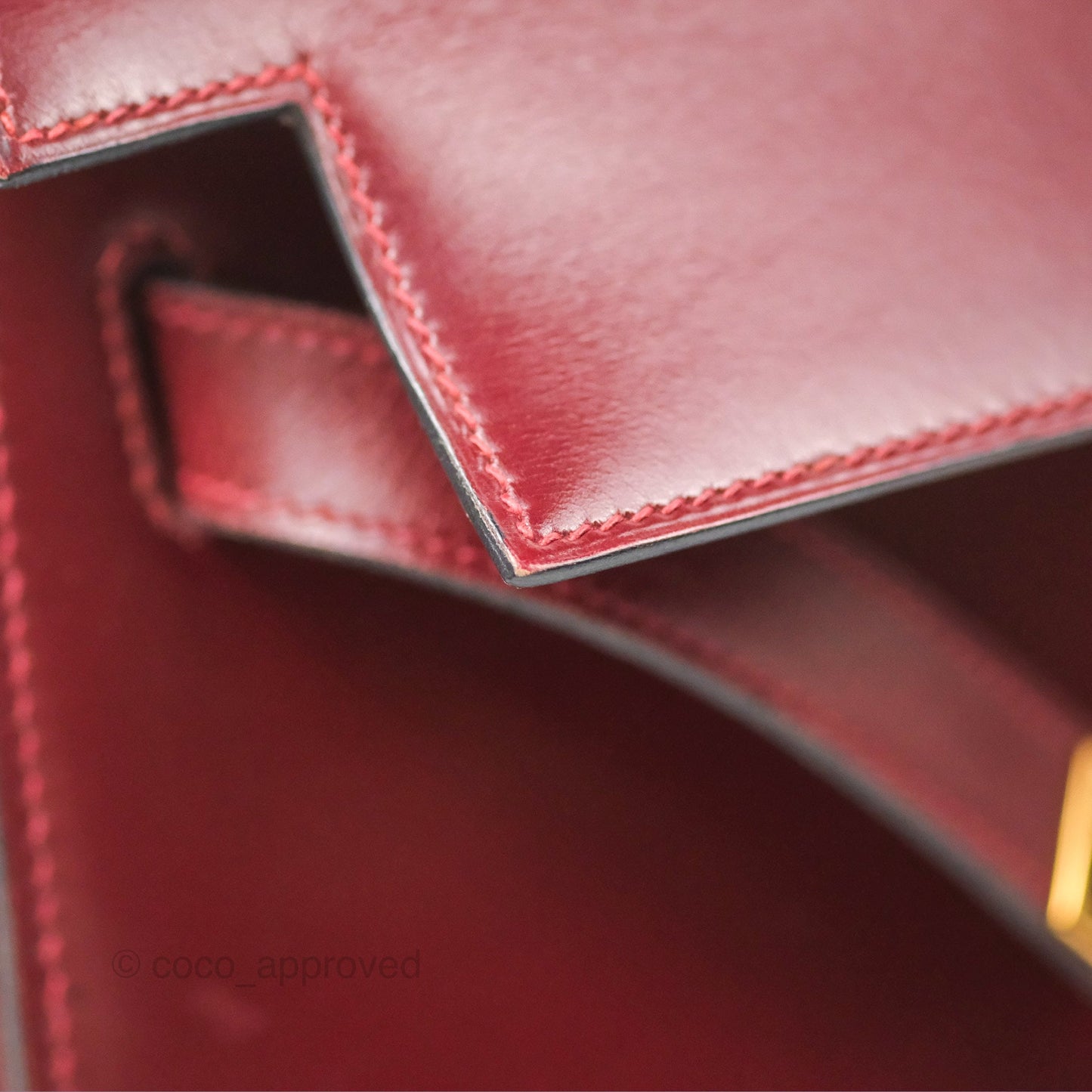 Hermès Kelly Sellier 28 Box Rouge Gold Hardware
