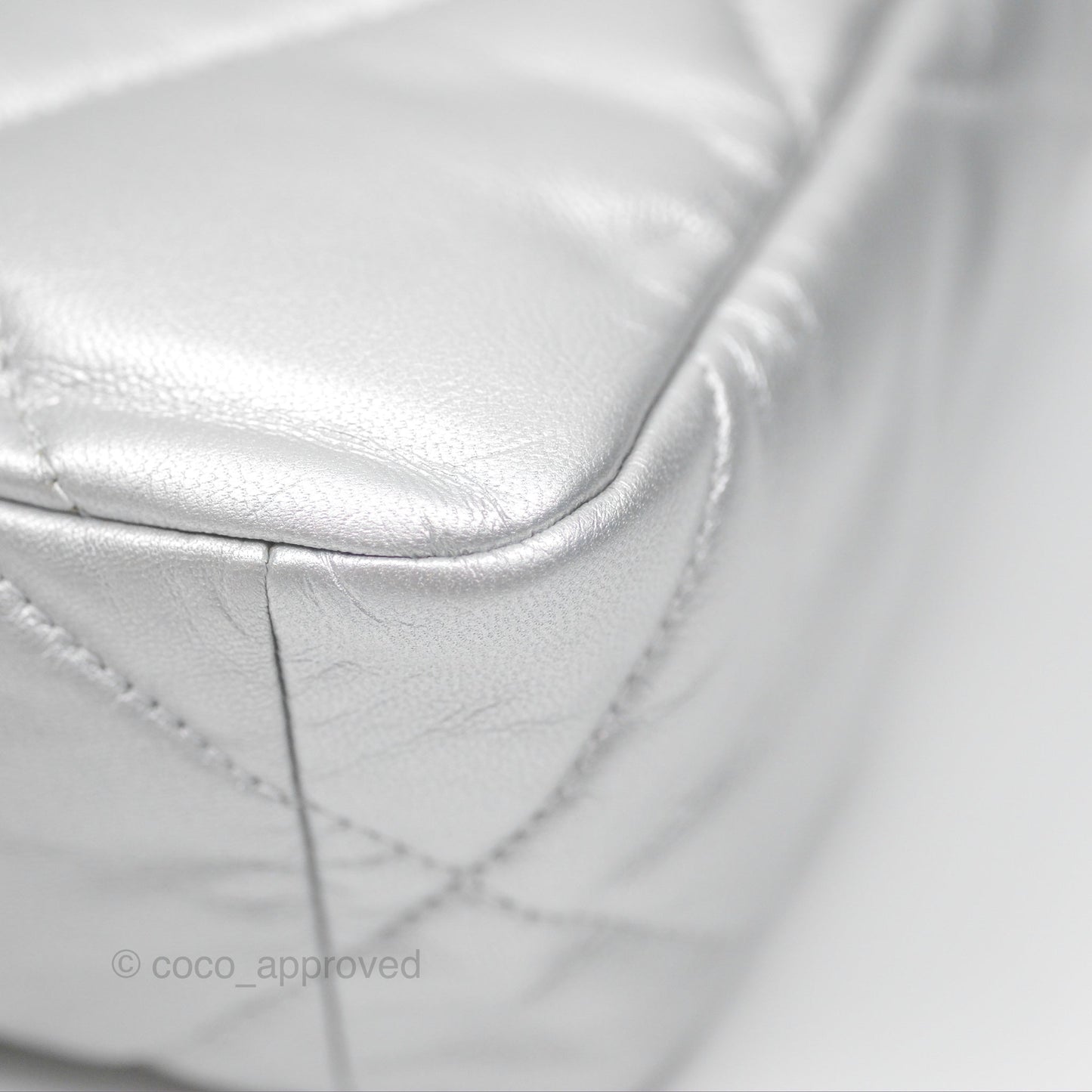 Chanel 19 Small Metallic Silver Goatskin Mixed Hardware
