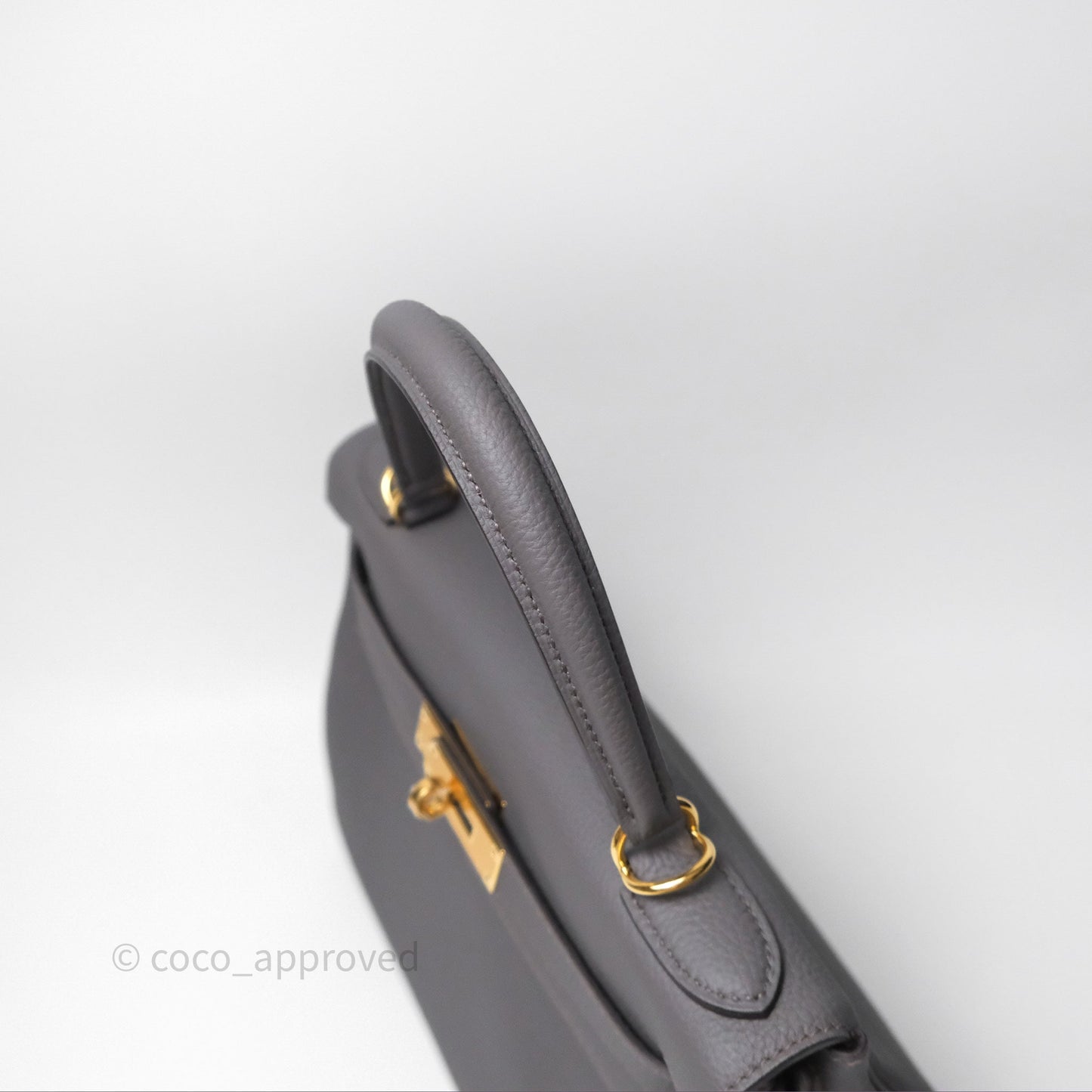 Hermès Kelly II 28 Retourne Etain 8F Togo Gold Hardware