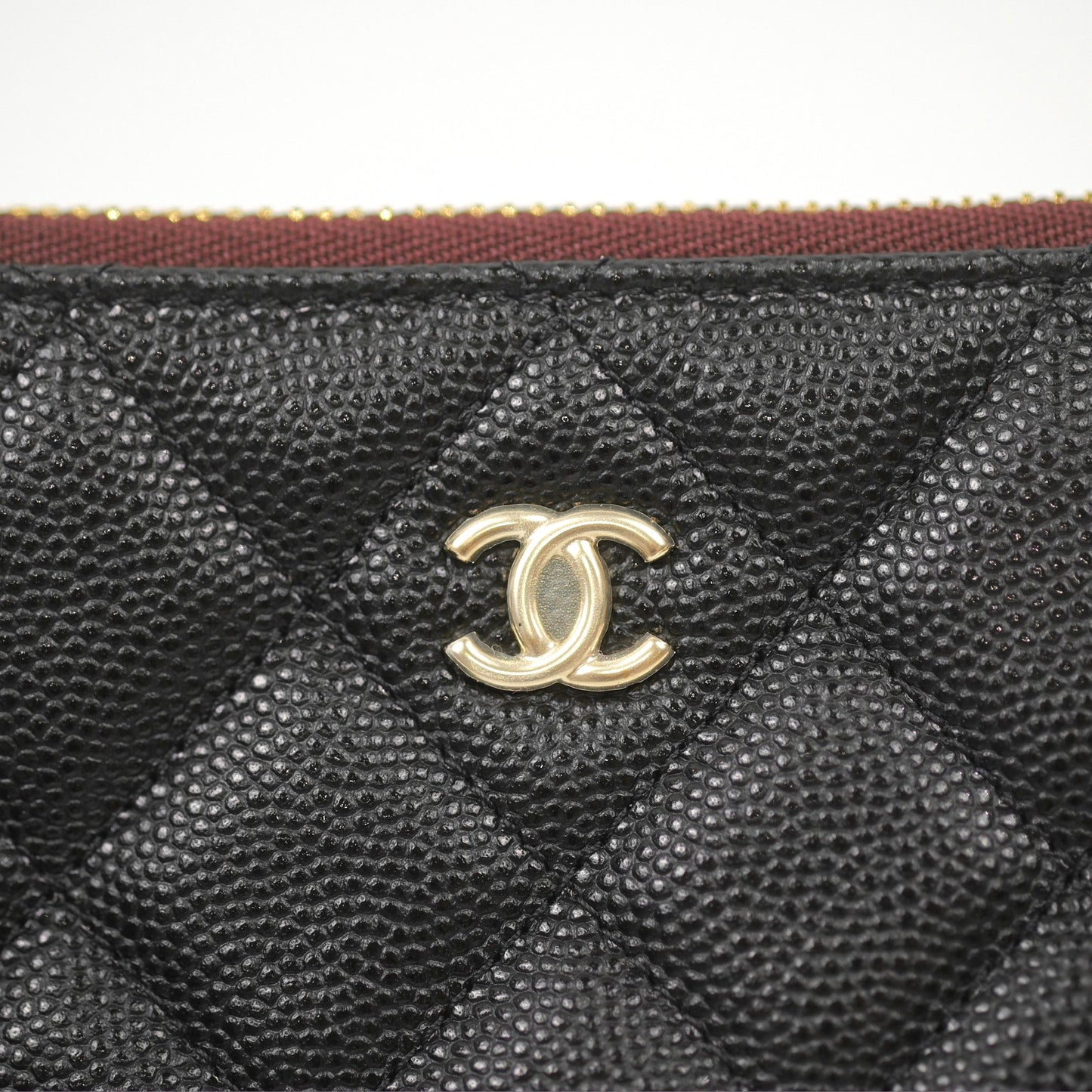 Chanel Quilted Mini O Case Black Caviar Gold Hardware