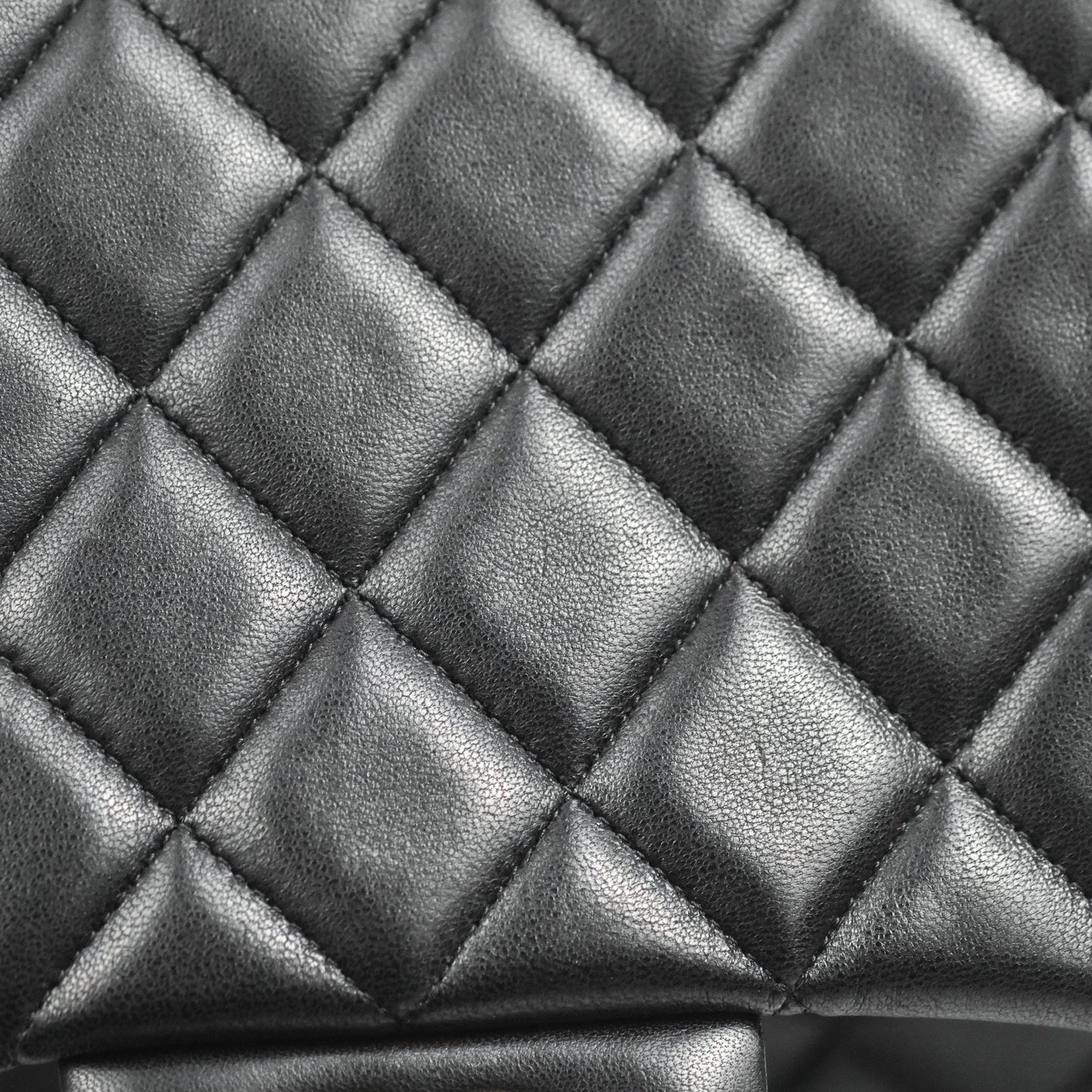 Chanel Single Flap Maxi Lambskin Black Silver Hardware