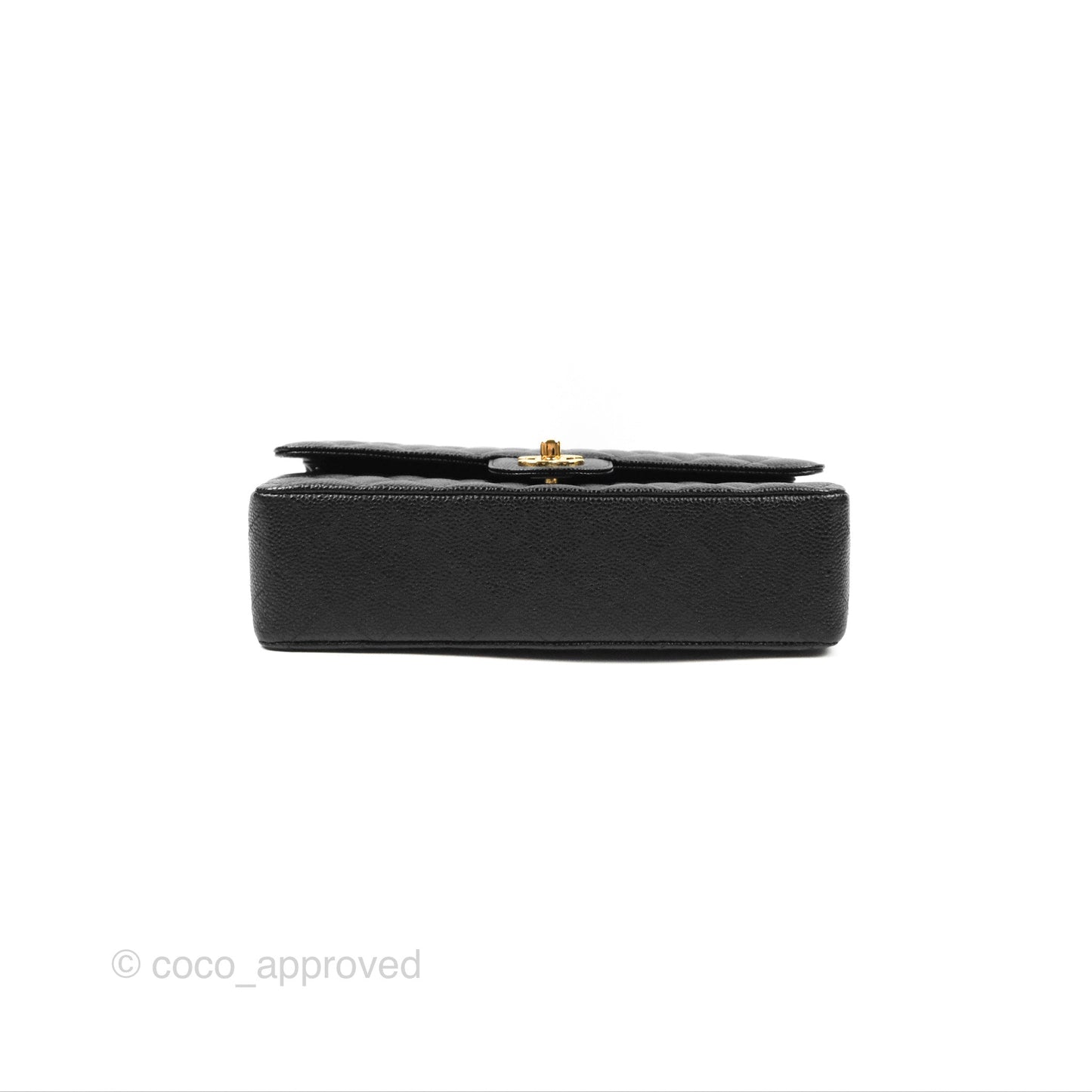 Chanel Classic M/L Medium Flap Quilted Black Caviar Gold Hardware
