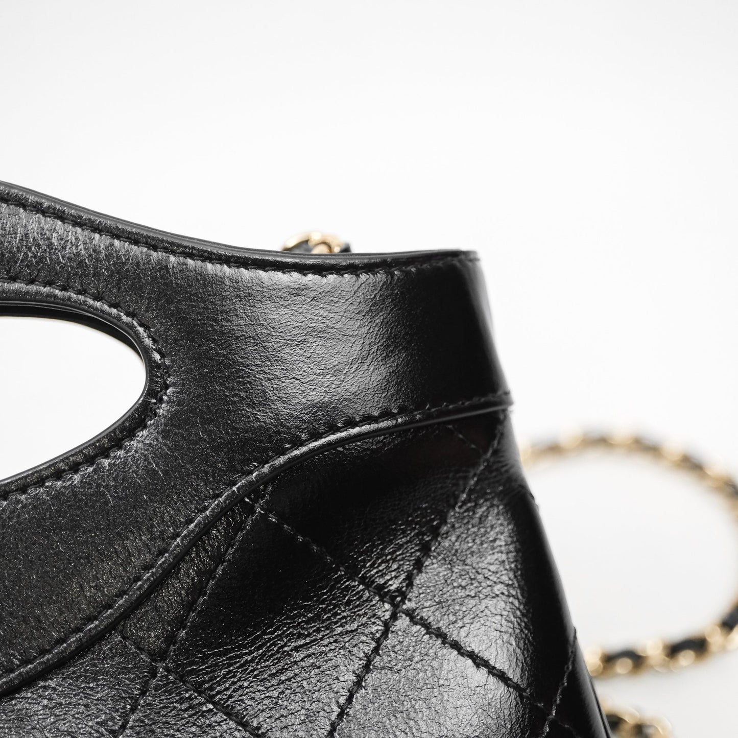 Chanel Nano 31 Black Shiny Calfskin Gold Hardware