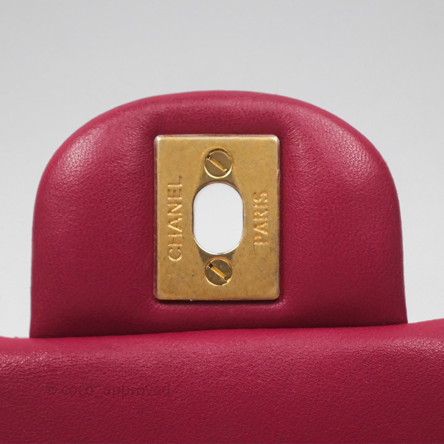 Chanel Top Handle Mini Rectangular Flap Red Lambskin Aged Gold Hardware