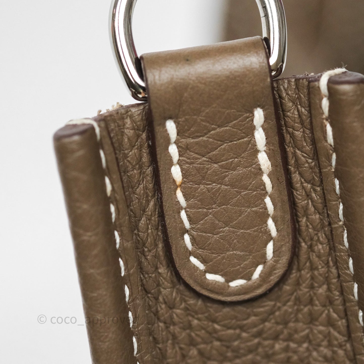 Hermès Mini Evelyne 16 Etoupe 18 Clemence Palladium Hardware