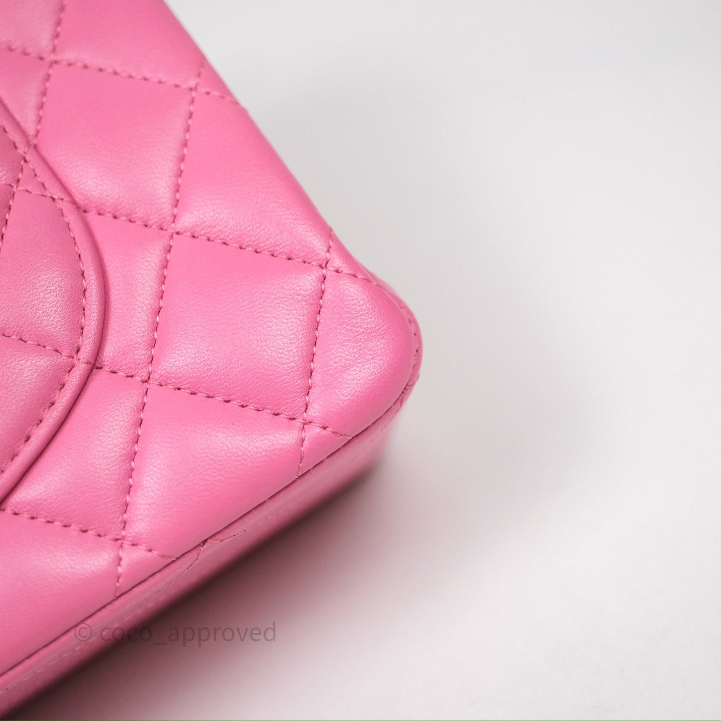 Chanel Small Classic Flap Quilted Pink Lambskin Rainbow Hardware