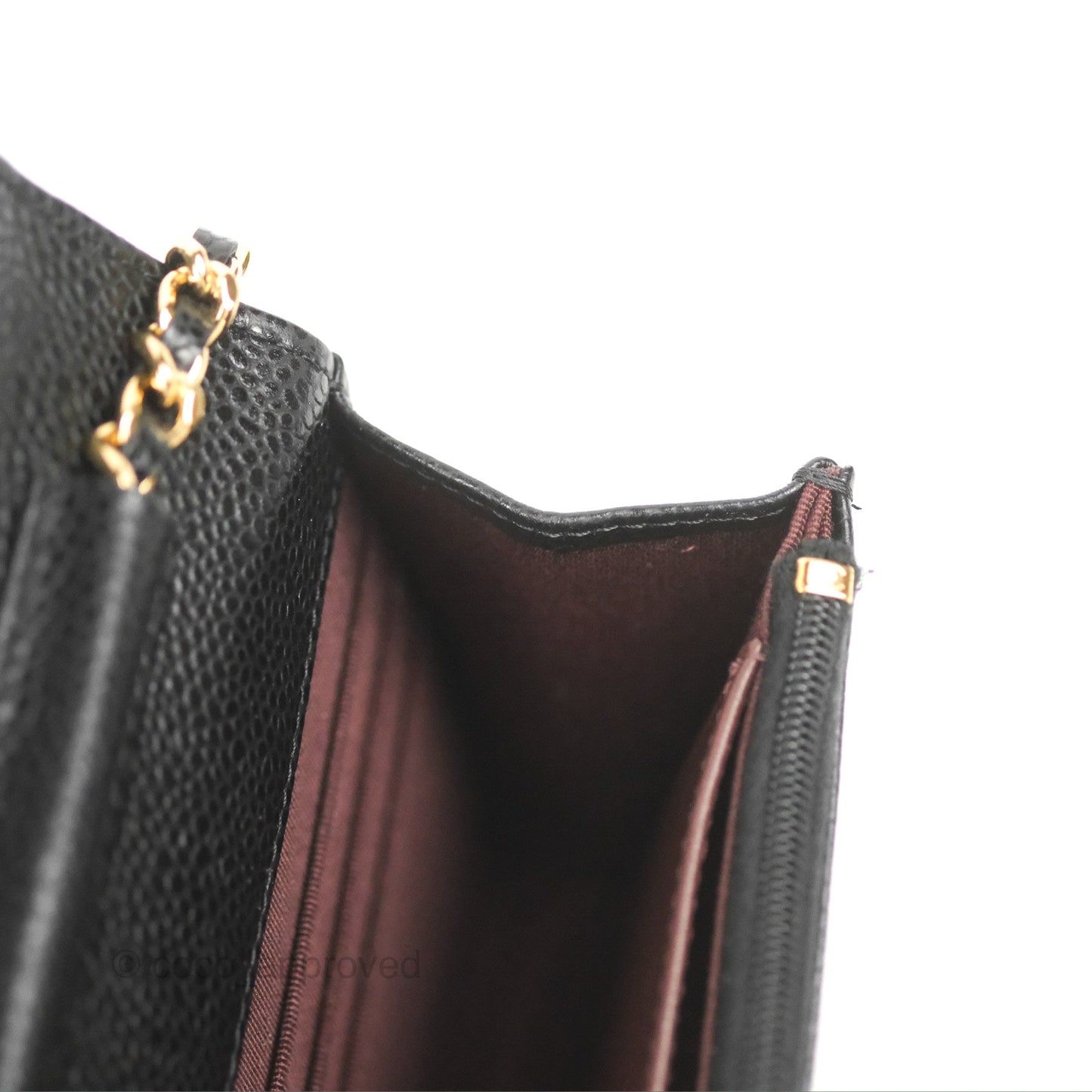 Chanel Quilted WOC Black Caviar Gold Hardware