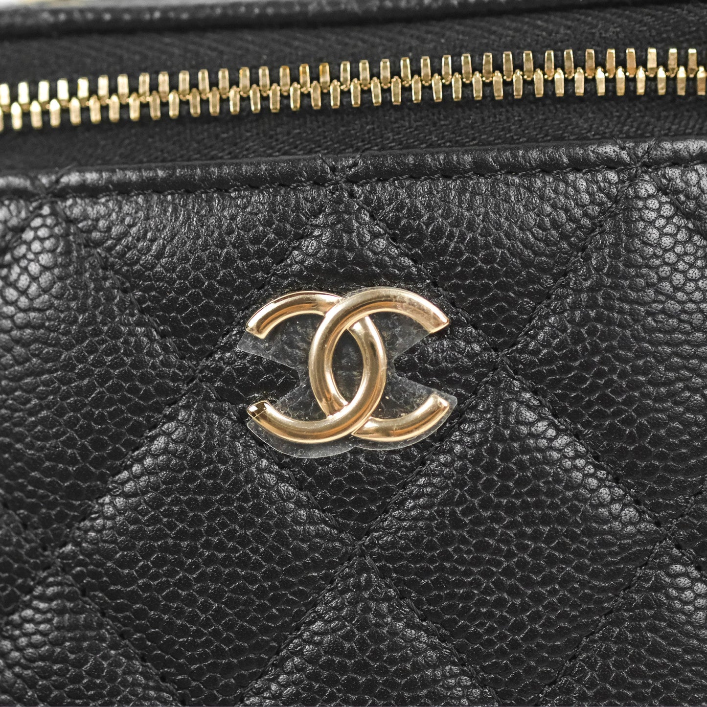 Chanel Classic Mini Vanity With Chain Black Caviar Gold Hardware